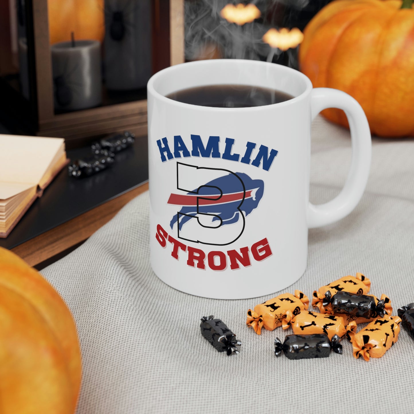 Hamlin Strong #3 Buffalo Bills Logo Damar Hamlin Support Ceramic Mug 11oz