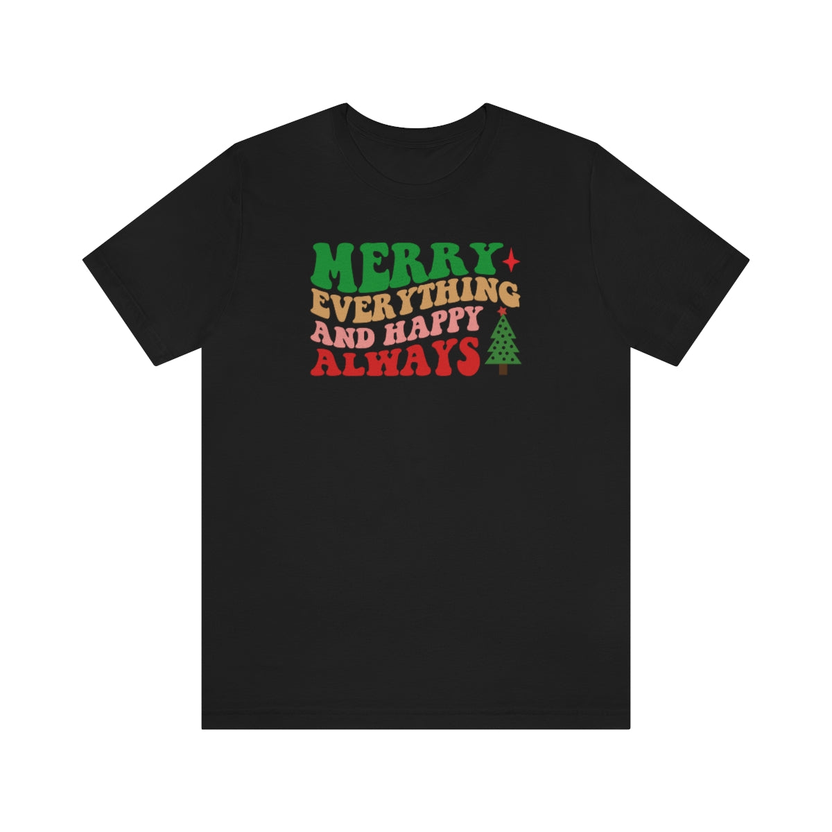 Merry Everything Retro Lettering Christmas Tshirt