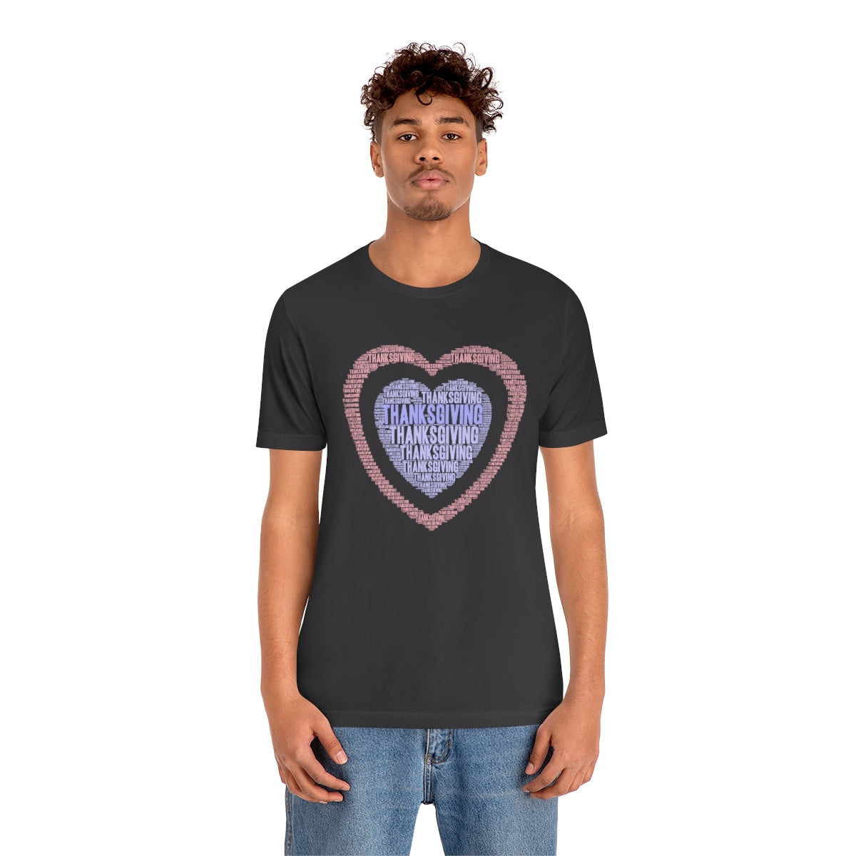 Cute Heart Thanksgiving Tshirt Design | Thanksgiving TShirt | Thanksgiving T-Shirt | Thanksgiving Teeshirt Design on Unisex Jersey Short Sleeve Tee