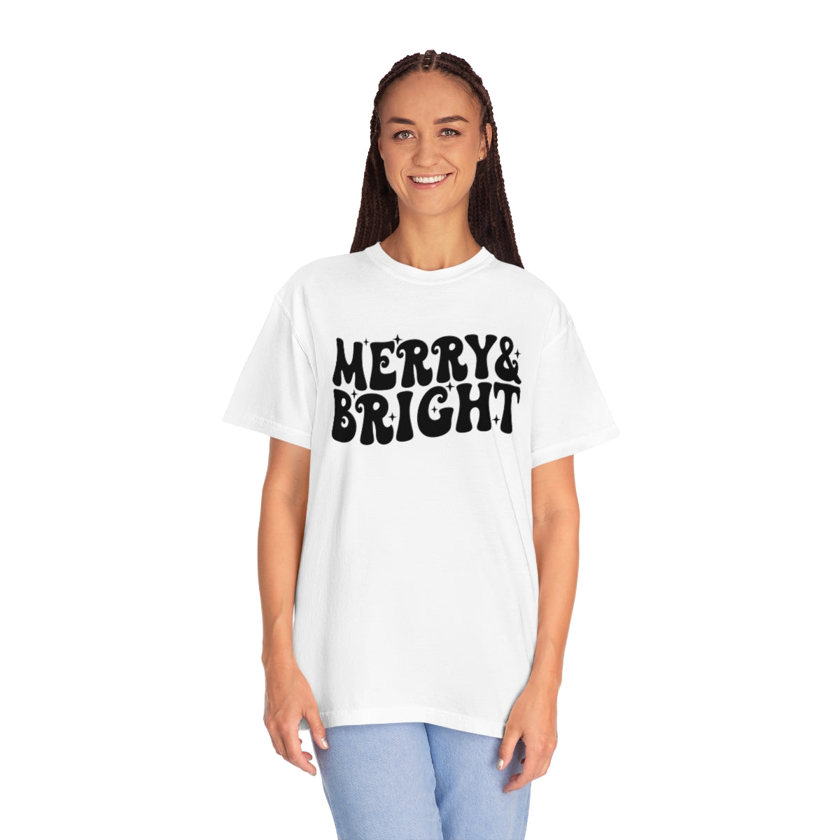 Merry & Bright Groovy Retro Christmas T-Shirt