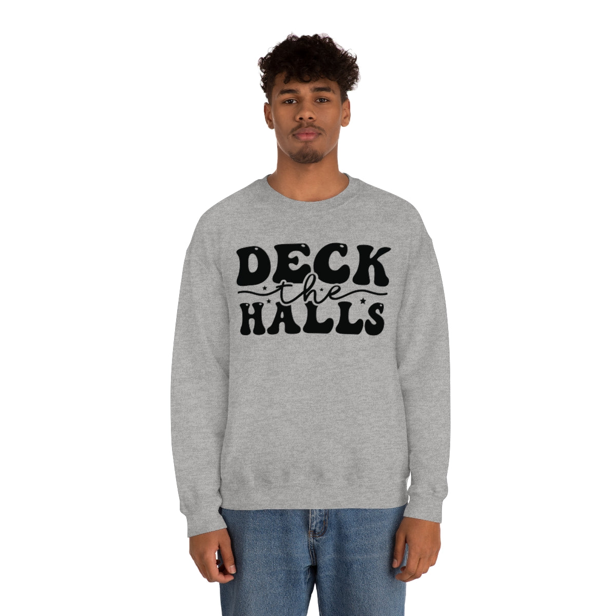 Deck the Halls Retro Lettering Christmas Sweatshirt