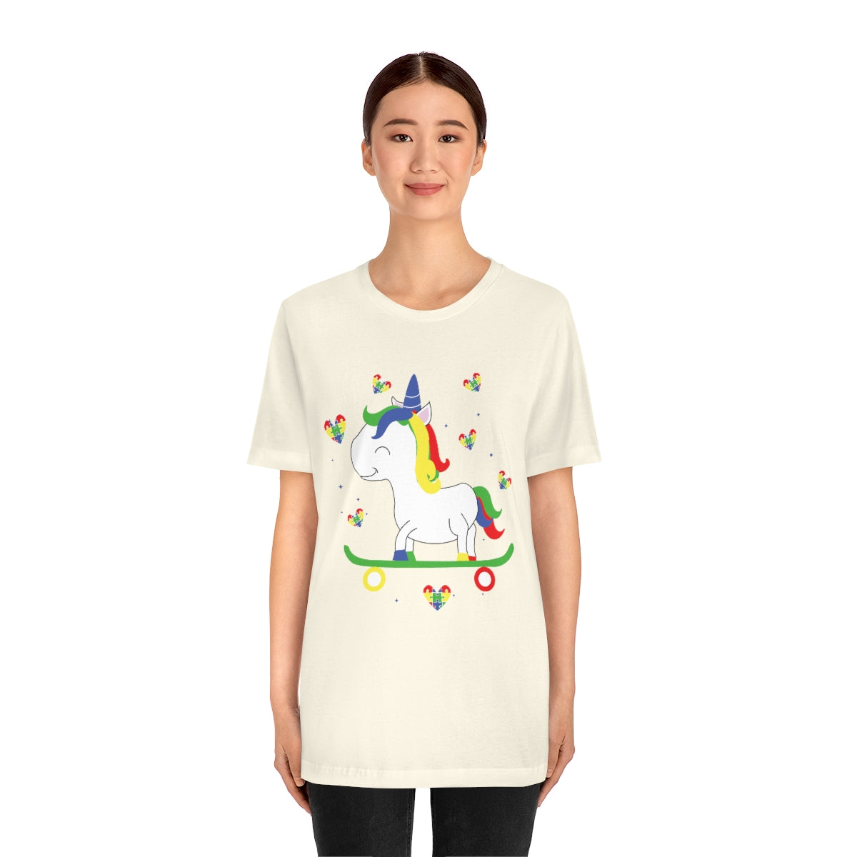 Cute Skateboarding Unicorn Autism Awareness Tshirt