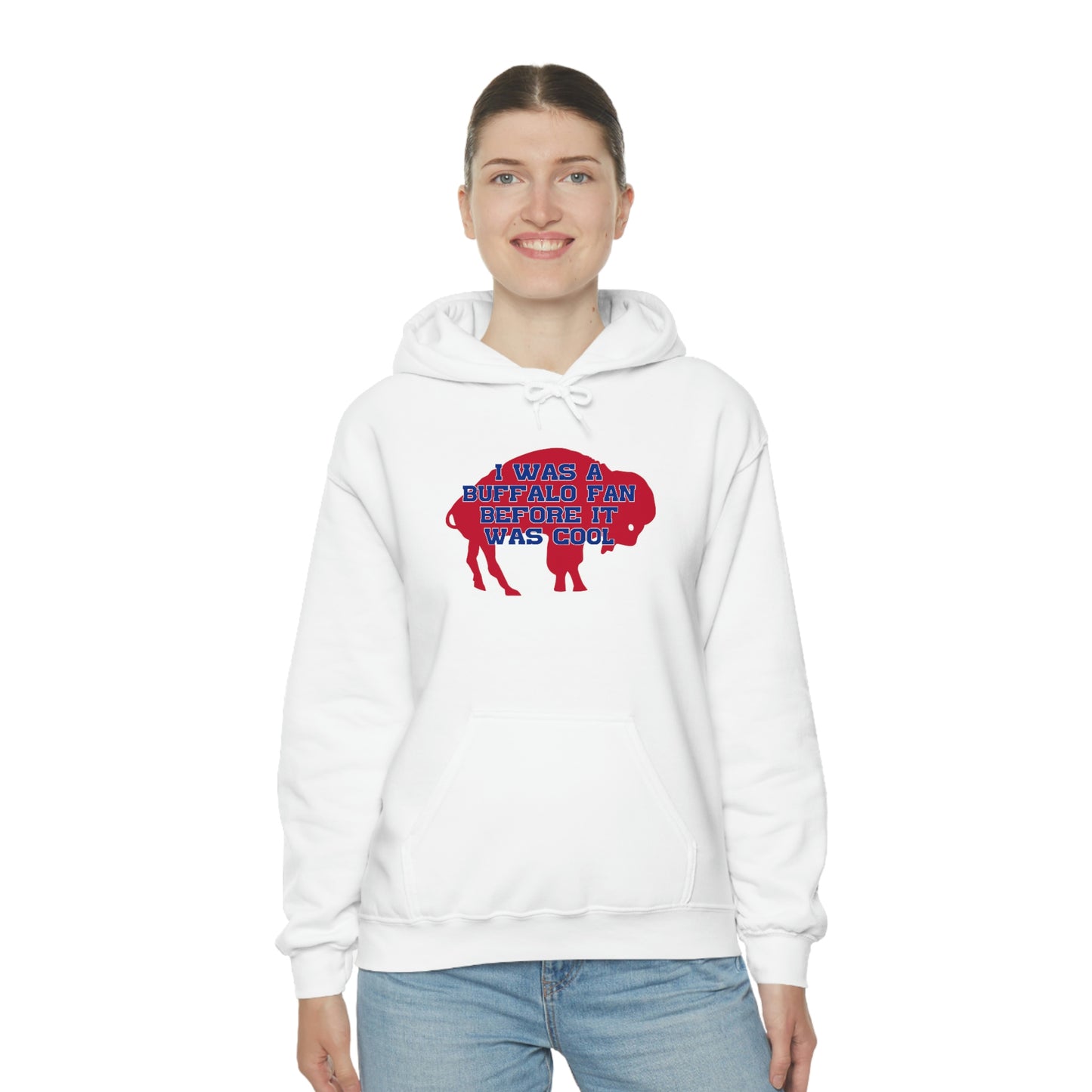 I Was a Buffalo Fan Before it was Cool Retro Red Logo Bills Mafia Football Hooded Sweatshirt