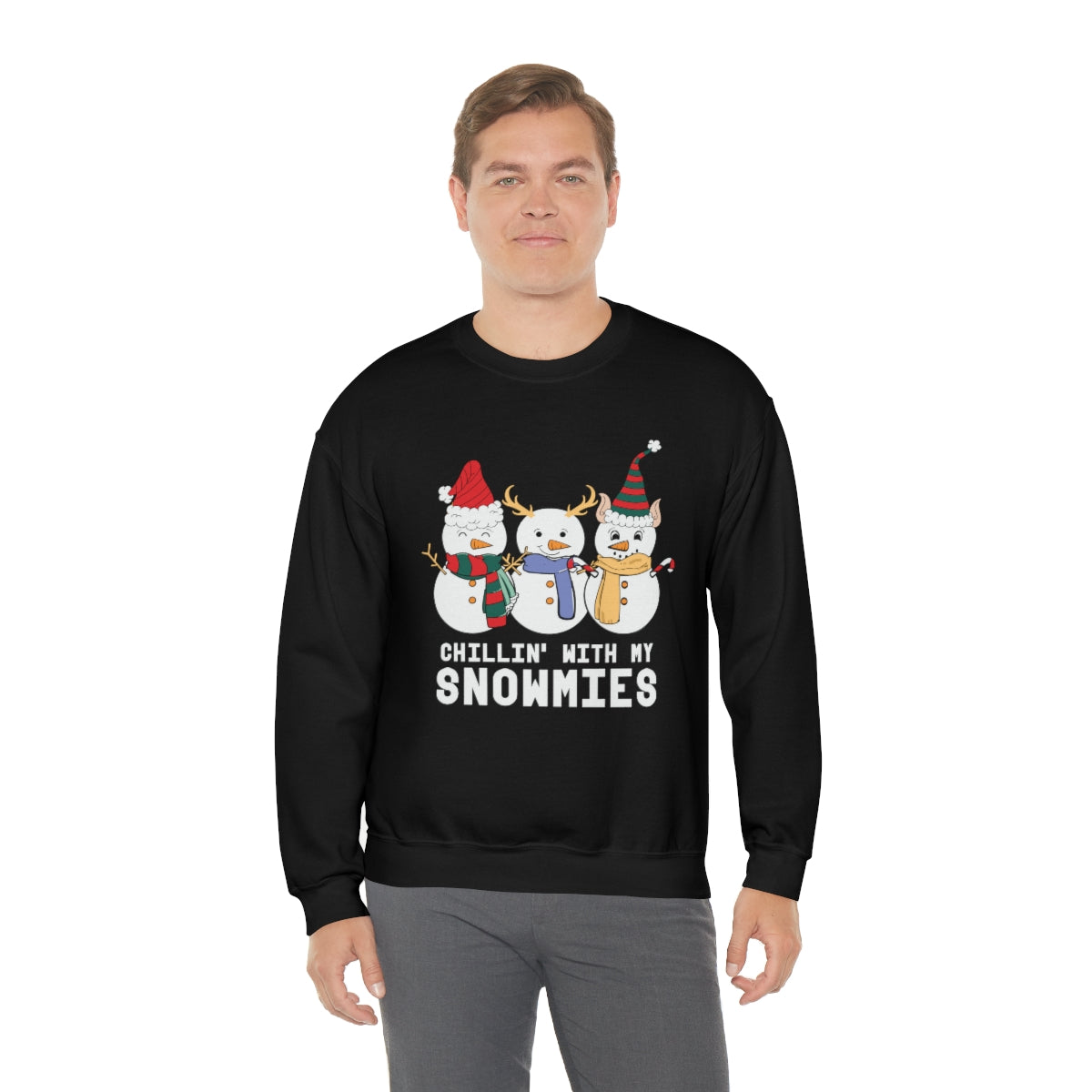 Chillin With My Snowmies Cute Snowman Christmas Sweatshirt