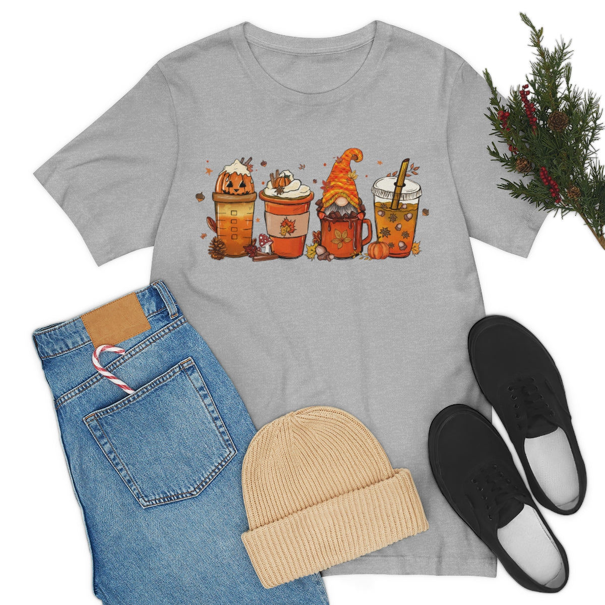 Fall Coffee Shirt, Pumpkin Spice, Funny Coffee Shirt, Coffee Lover Gift, Coffee Addict Shirt on Unisex Jersey Short Sleeve Tee