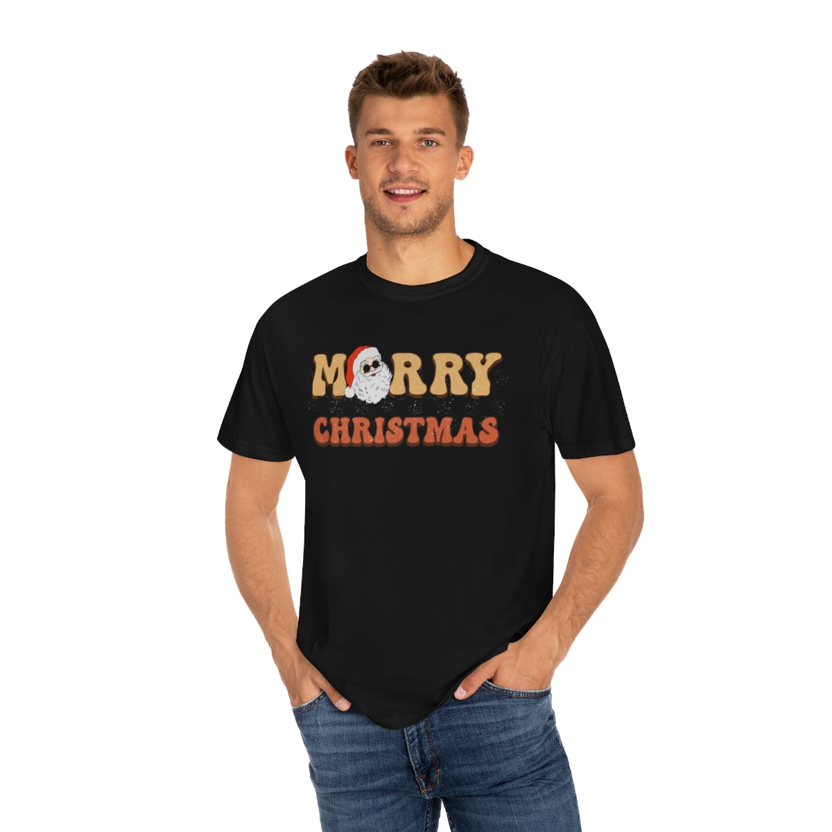 Merry Christmas Retro Santa Skateboard Style Tshirt