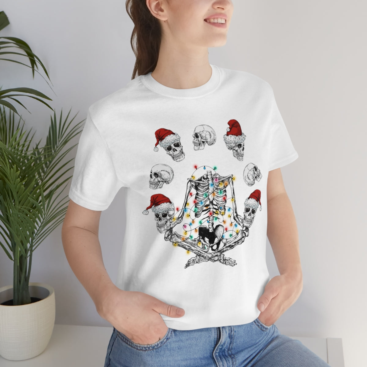 Yoga Skeleton Juggling Heads Christmas Tshirt