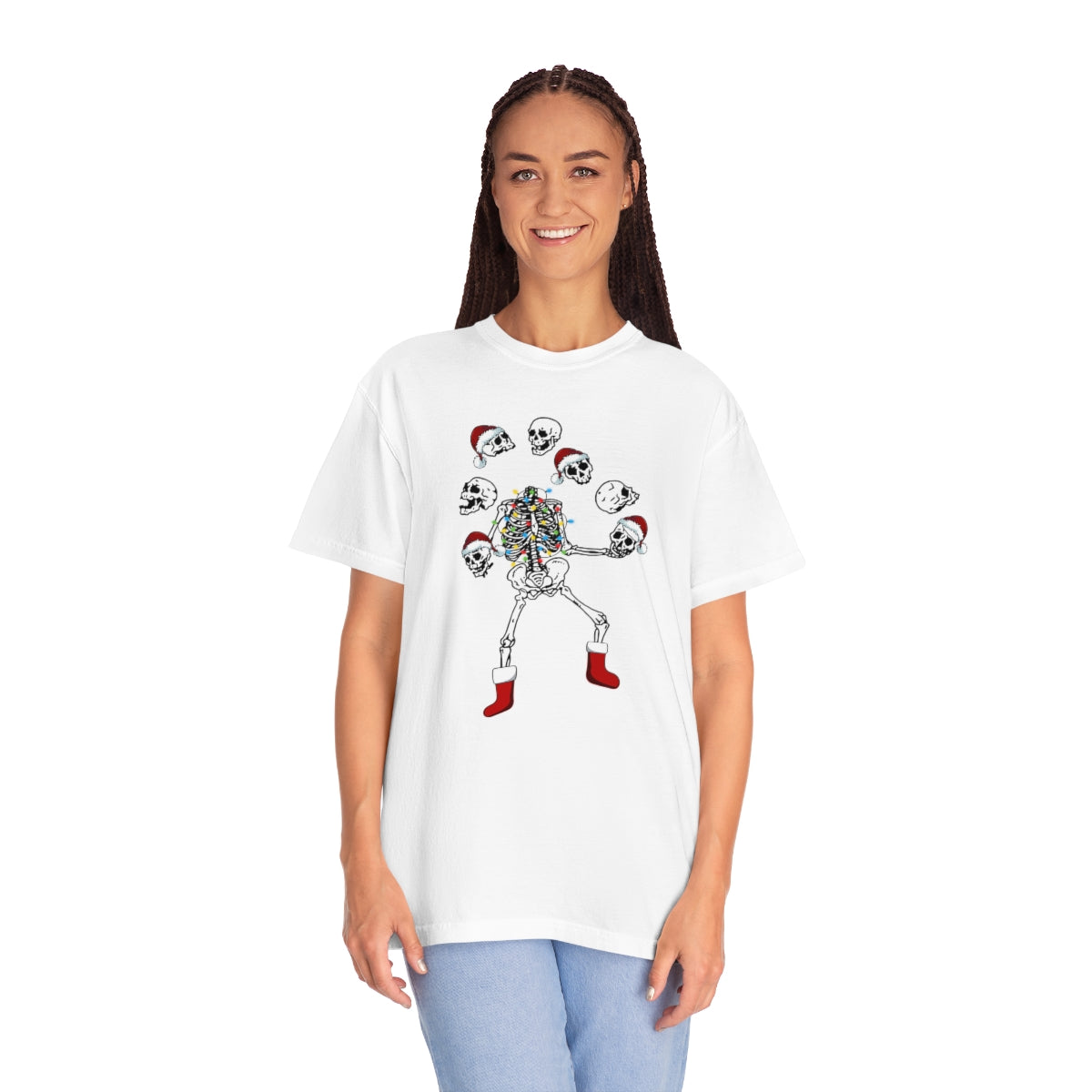 Skeleton Juggling Heads Funny Christmas Tshirt