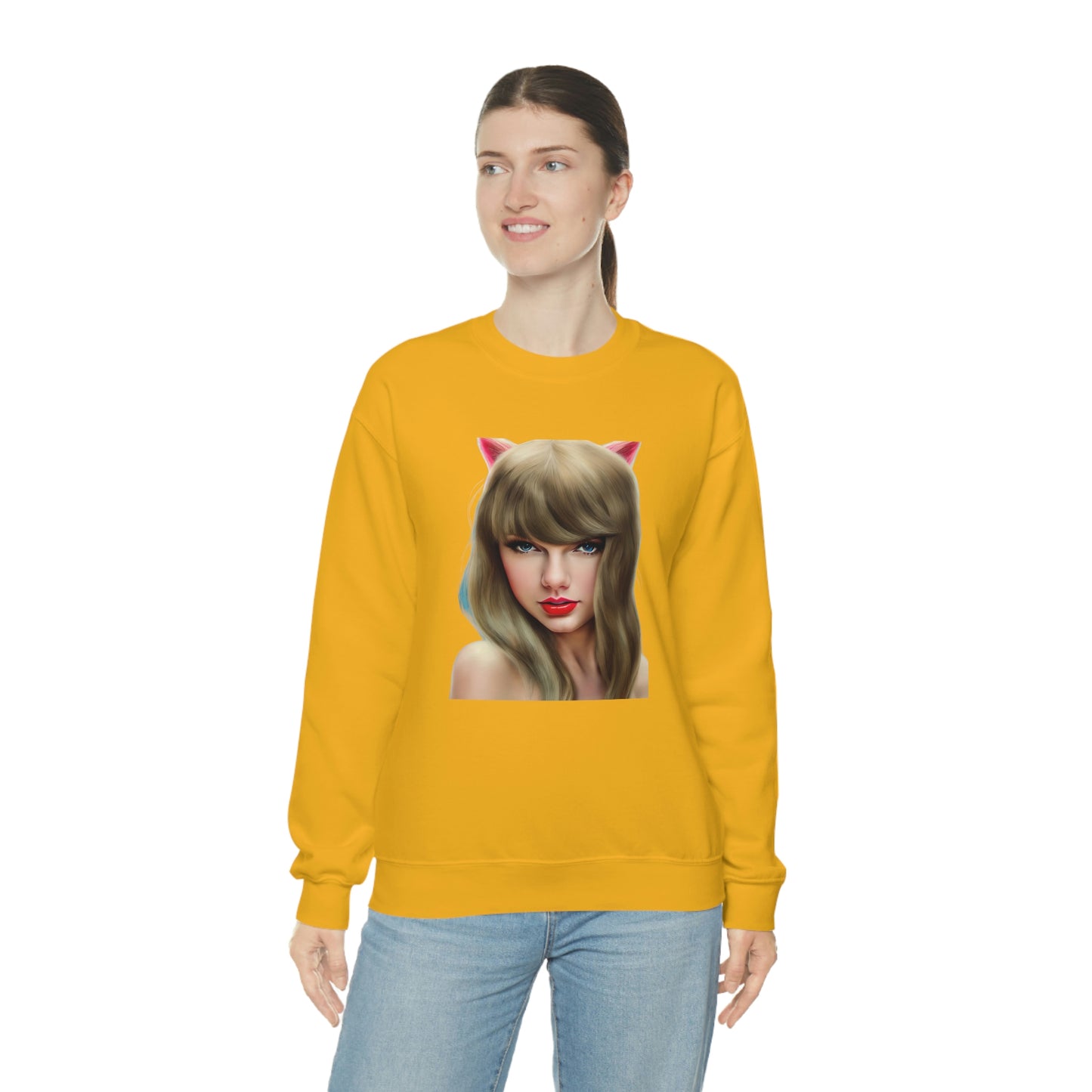 Taylor Swift Cat Ears T Swift Taylor Swift Merch Fan Swifty Gift Crewneck Sweatshirt