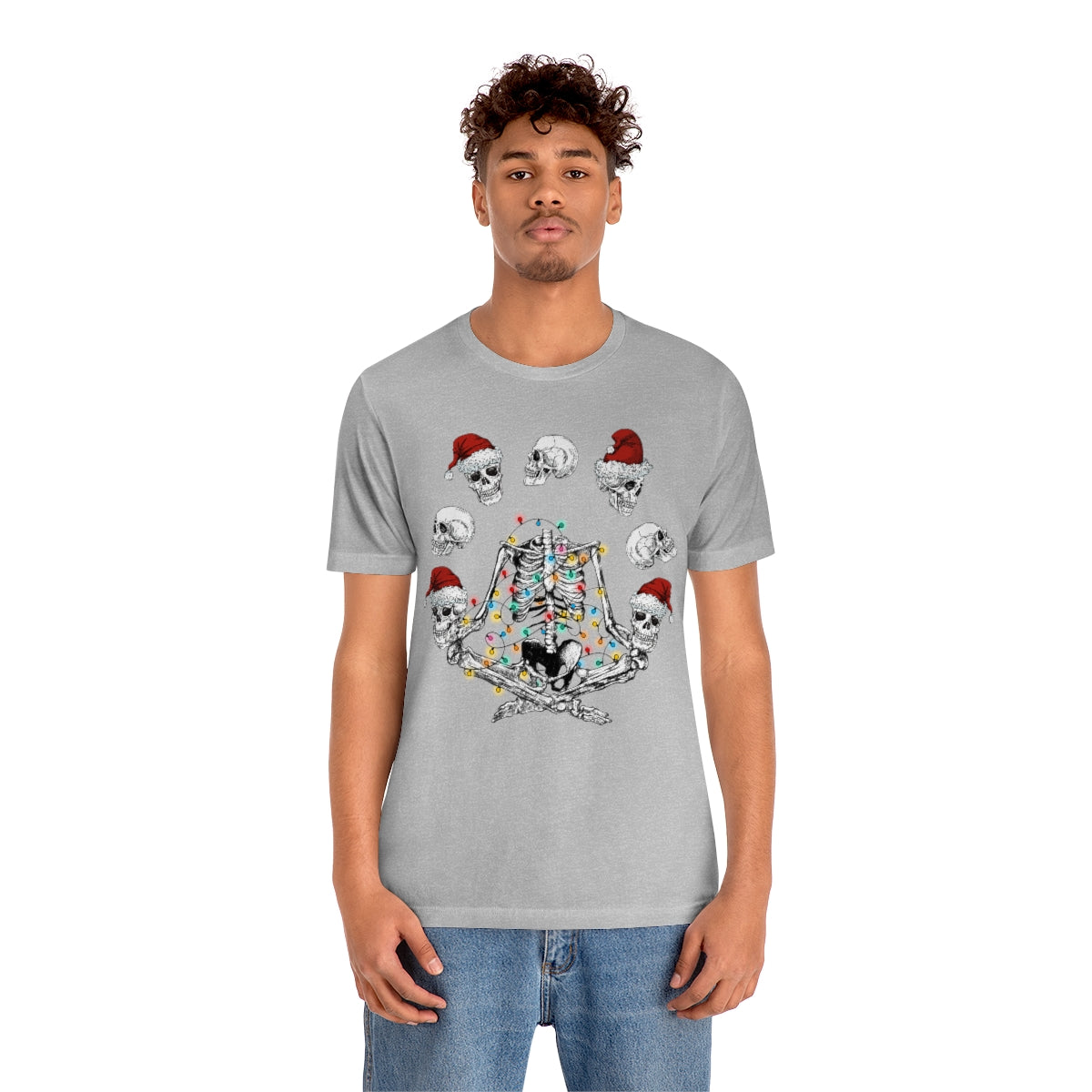 Yoga Skeleton Juggling Heads Christmas Tshirt