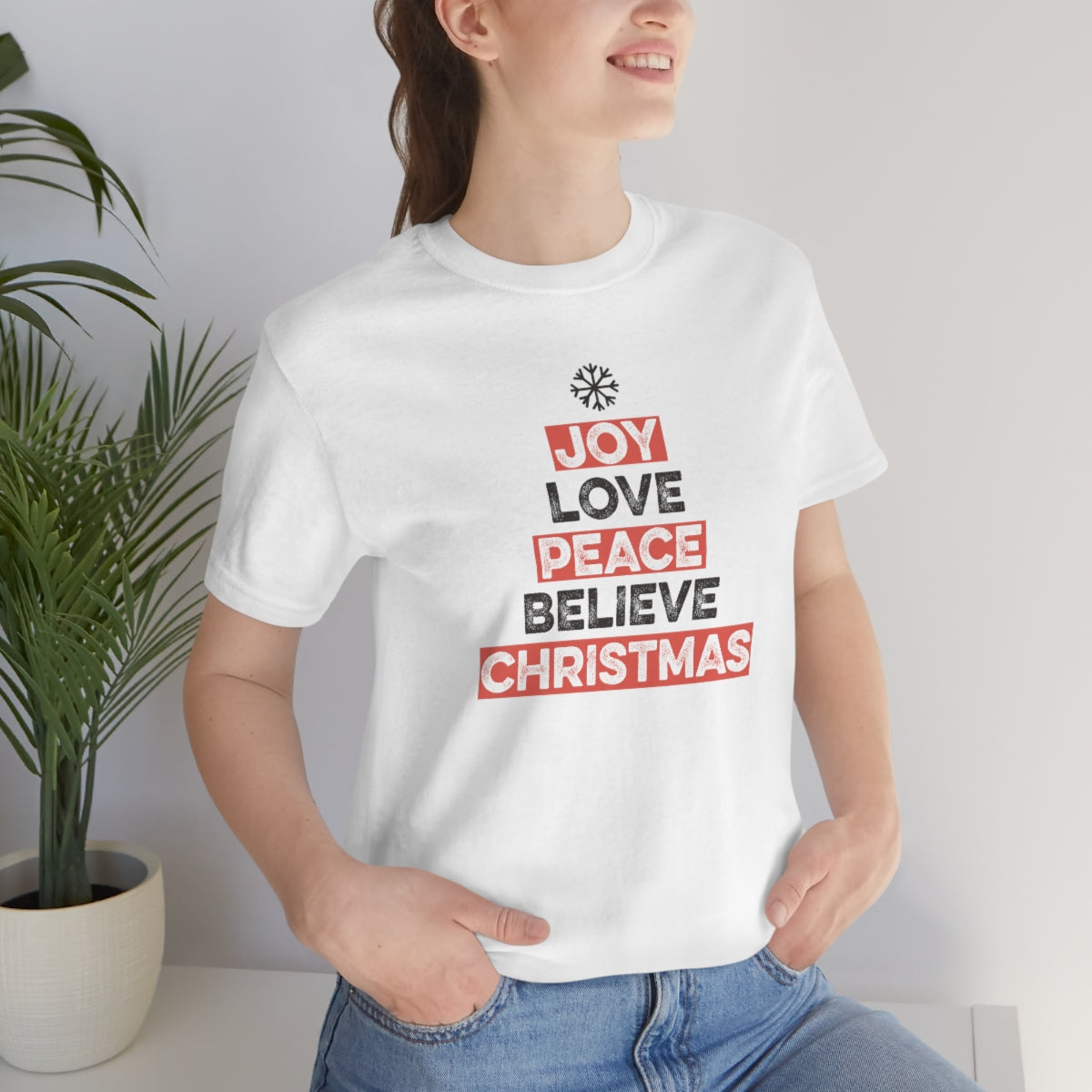 Joy Peace Believe Christmas Xmas Holiday Tshirt