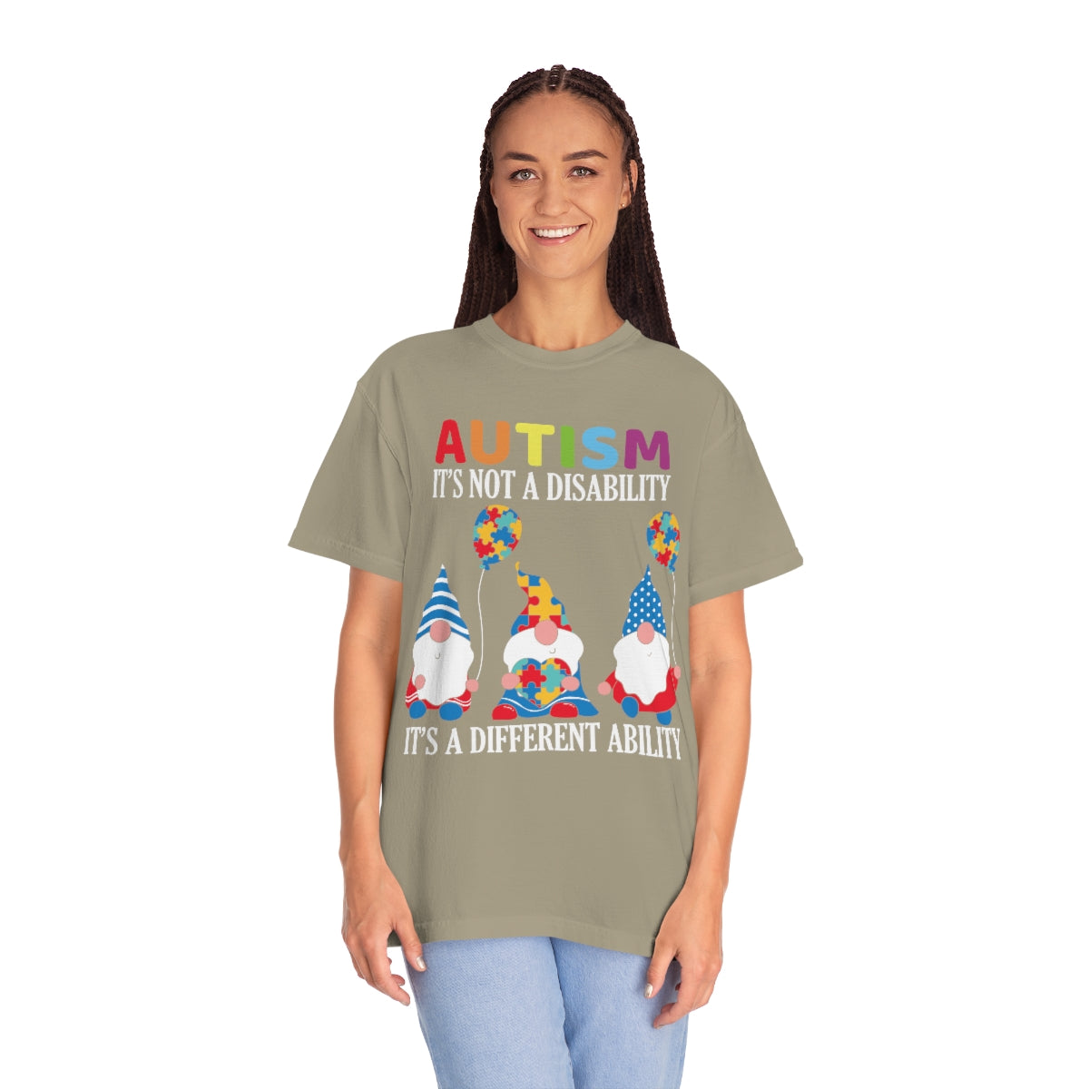 Cute Gnomes Autism Awareness Not a Disability Autism Themed Tshirt