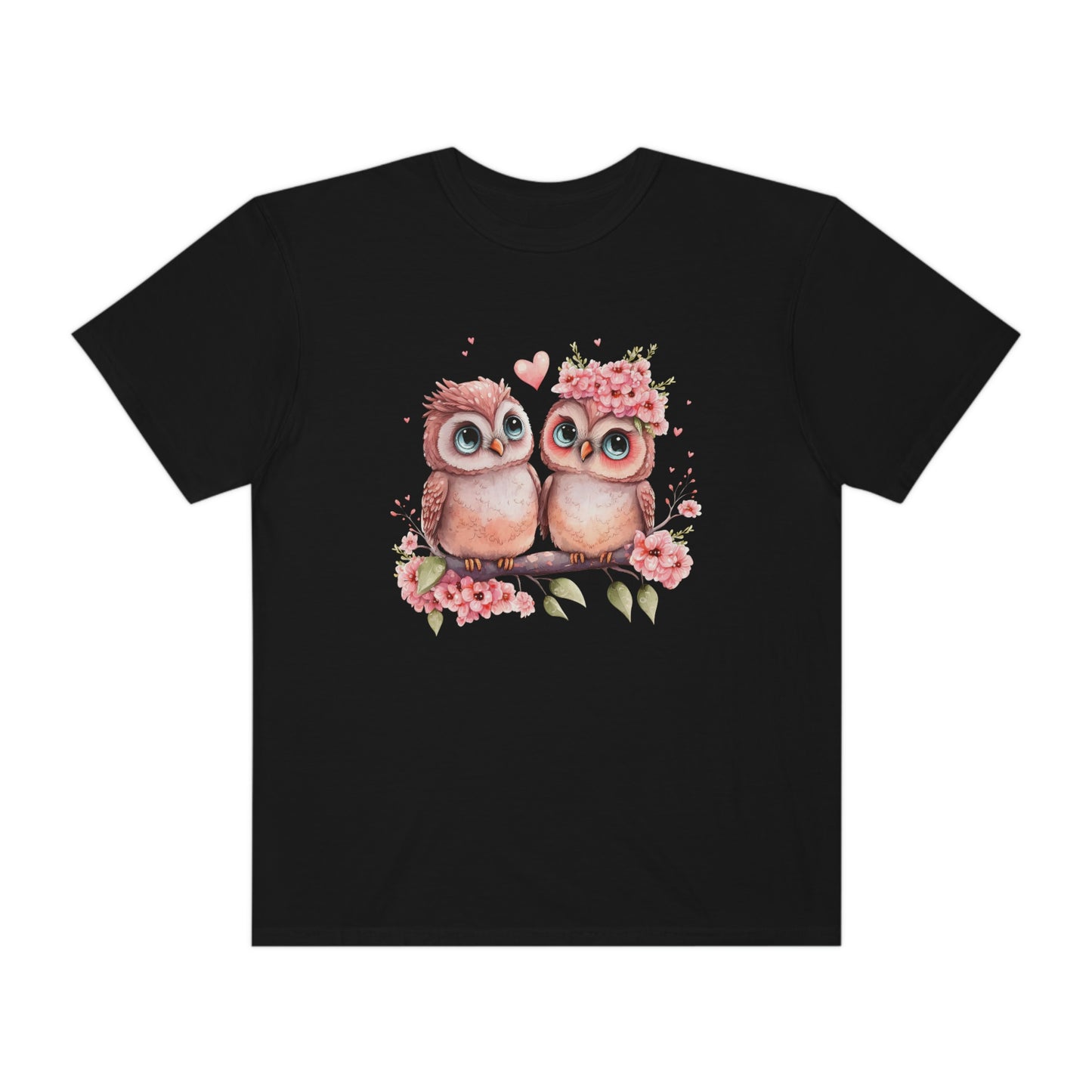 Adorable Valentines Day Owl Couple on Branch Tshirt