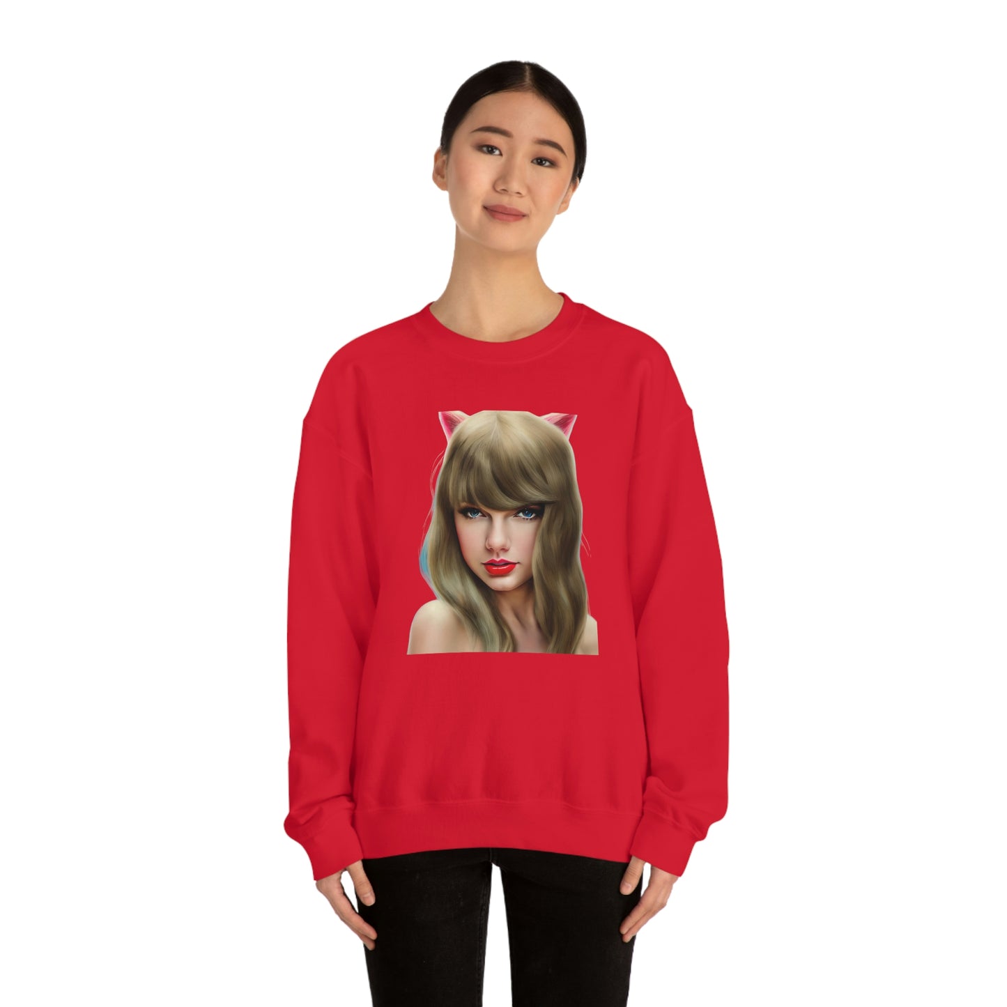 Taylor Swift Cat Ears T Swift Taylor Swift Merch Fan Swifty Gift Crewneck Sweatshirt