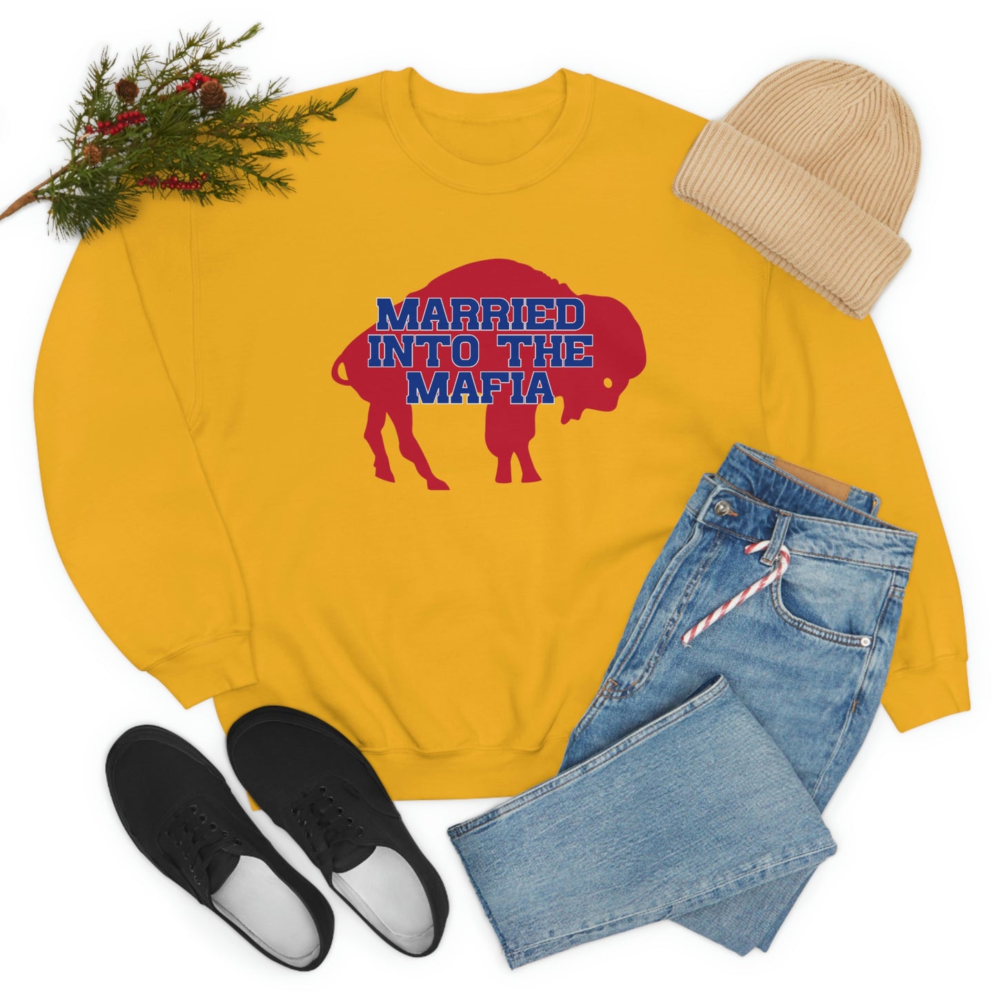 Married Into the Mafia Buffalo Bills Football Bills Mafia Crewneck Sweatshirt