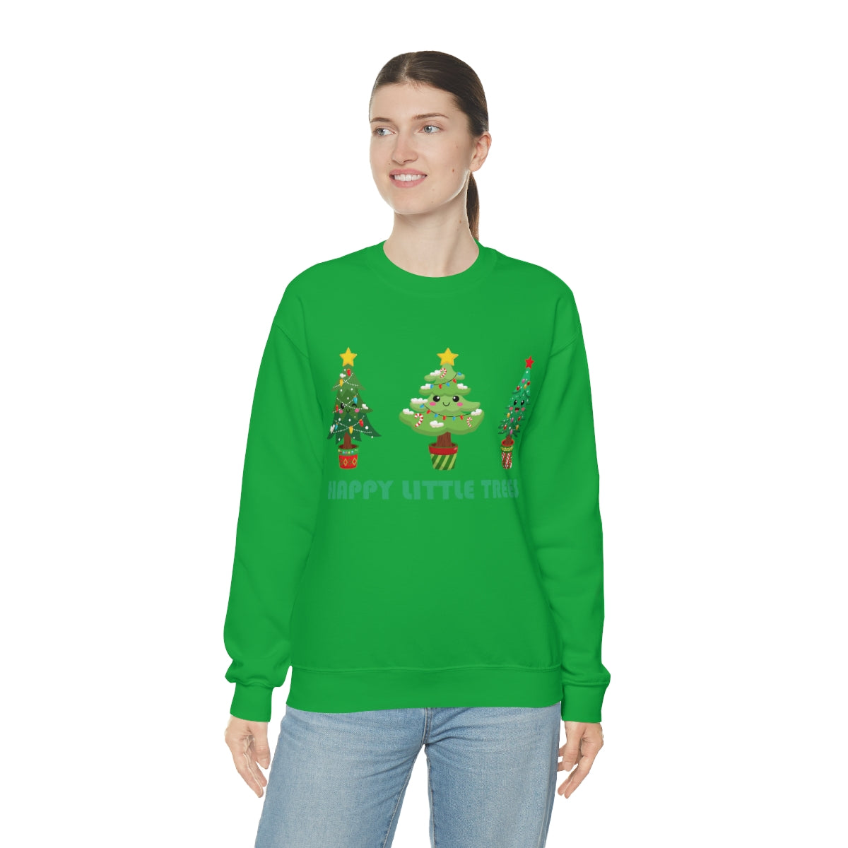 Cute Happy Little Christmas Xmas Trees Sweatshirt