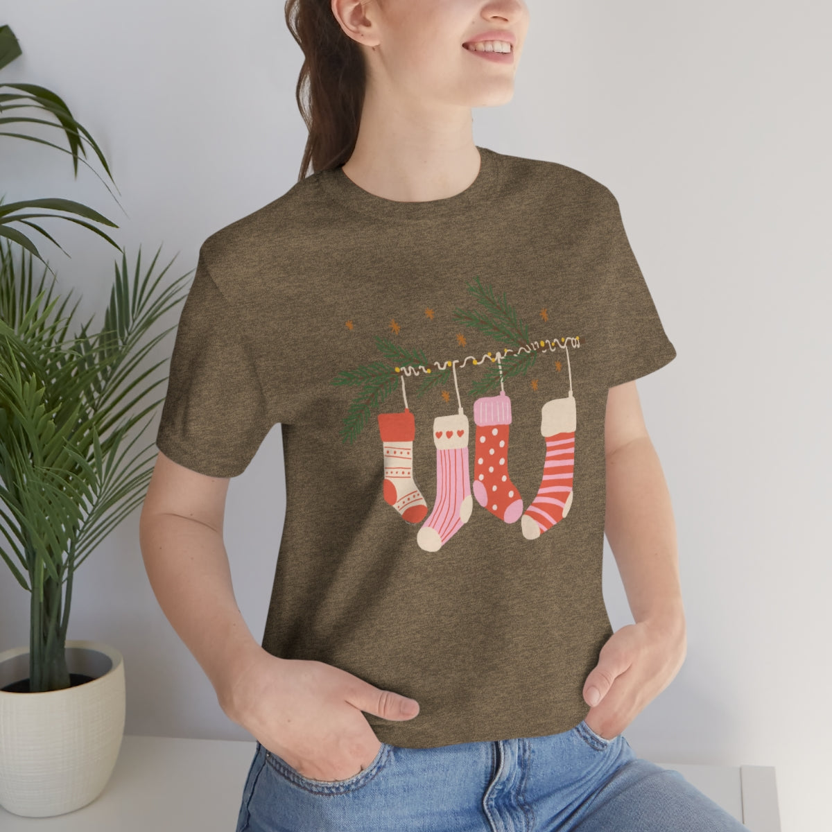 Be Merry & Bright Stockings Christmas Tshirt