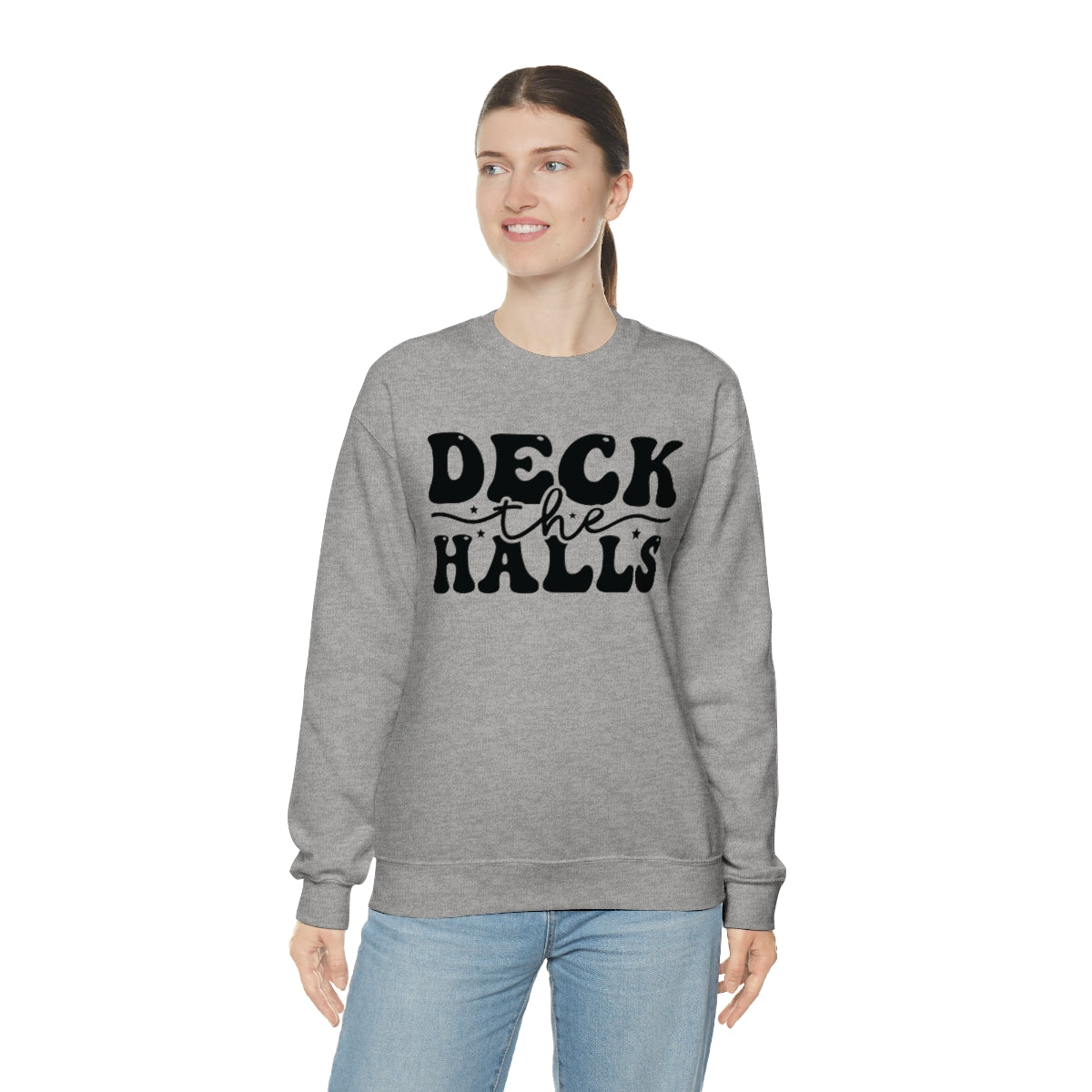 Deck the Halls Retro Lettering Christmas Sweatshirt