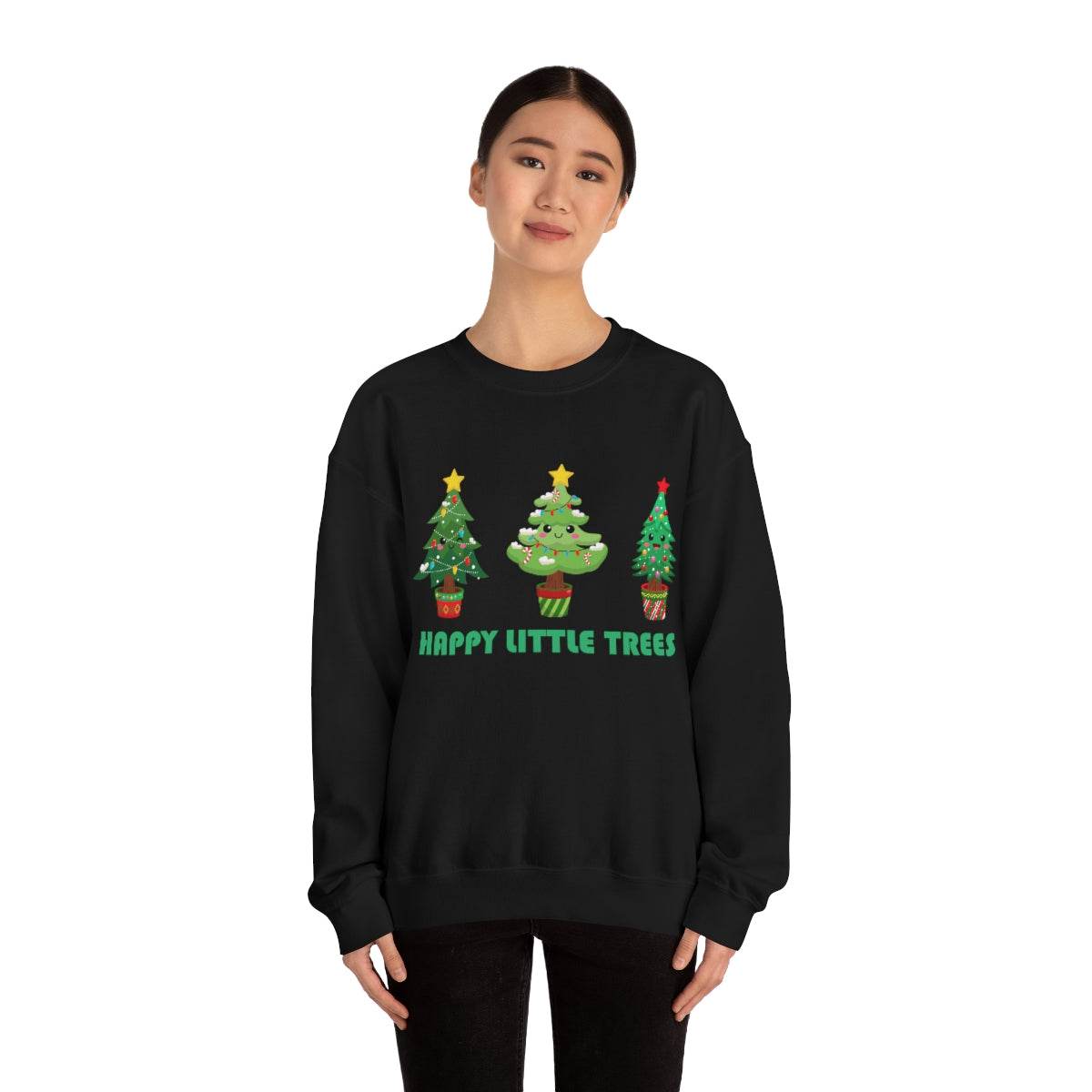 Cute Happy Little Christmas Xmas Trees Sweatshirt