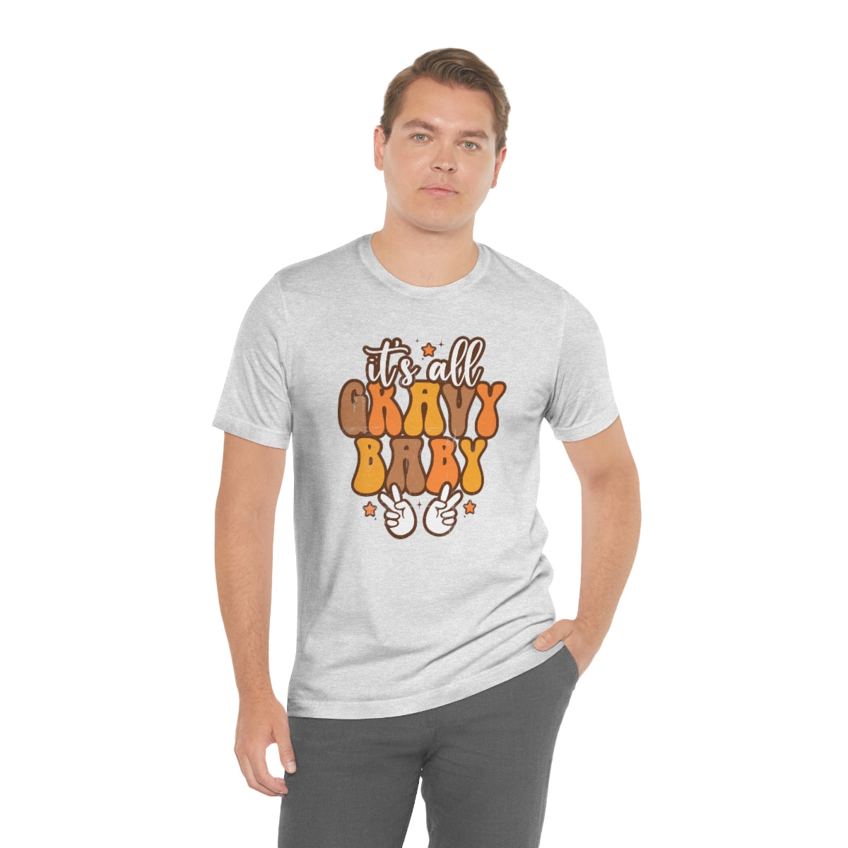 It's All Gravy Baby Thanksgiving Teeshirt on Unisex Jersey Short Sleeve Tee