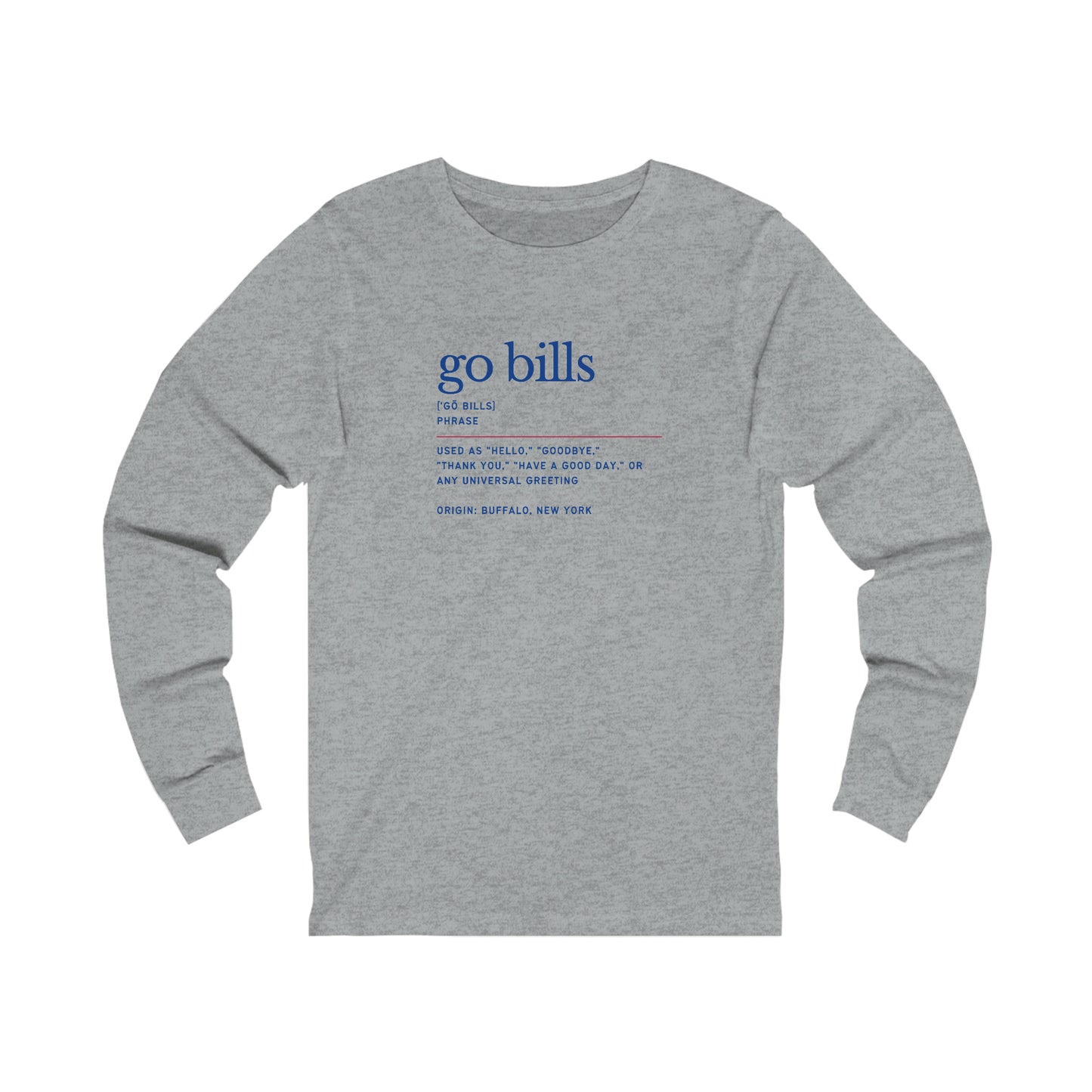 Go Bills Phonetic Spelling Definition Buffalo Bills Unisex Jersey Long Sleeve Tee