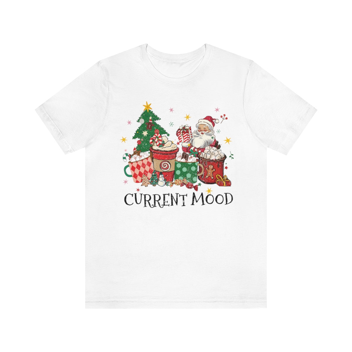 Current Mood Retro Christmas Santa Tshirt