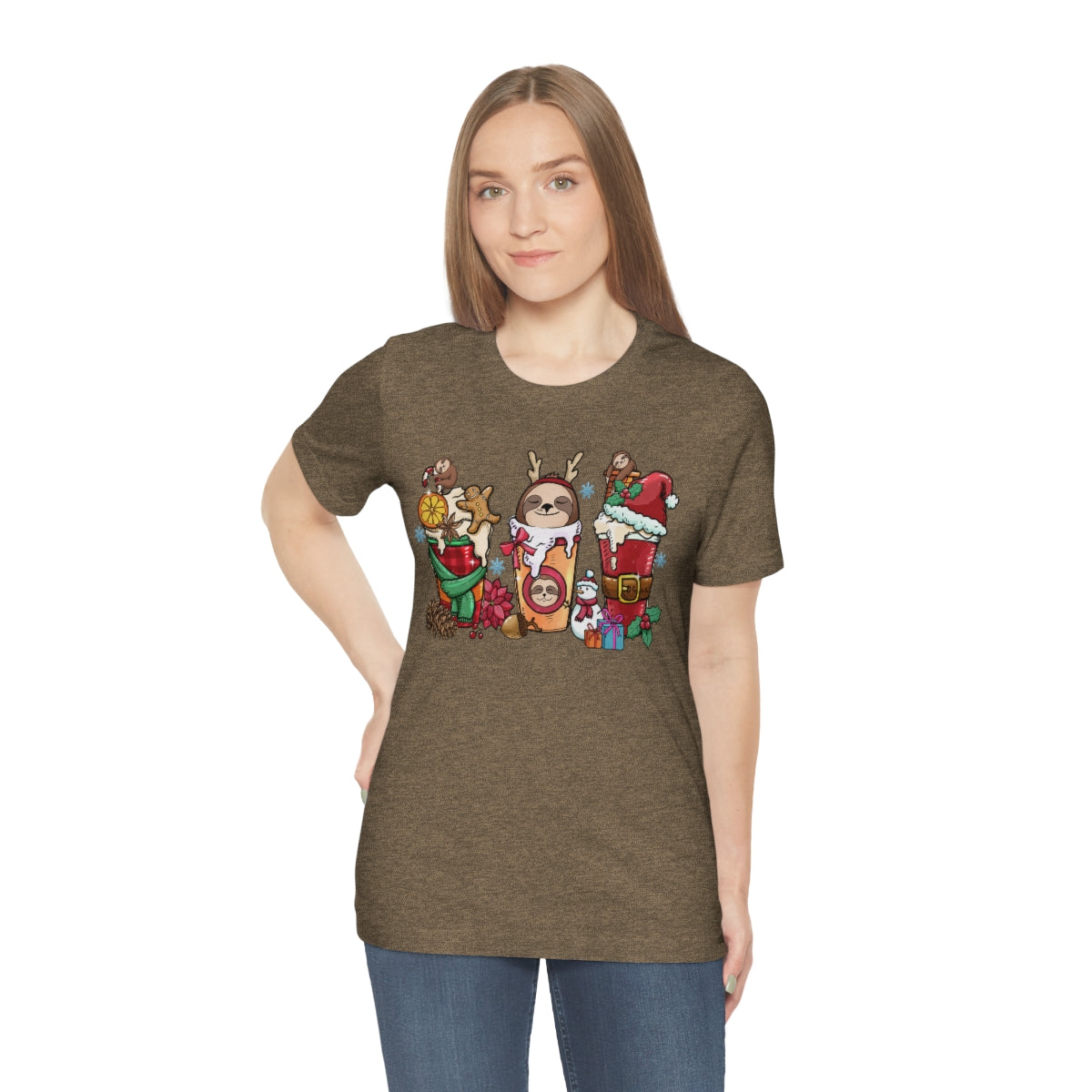 Cute Sloth Christmas Coffee Cup Xmas Tshirt