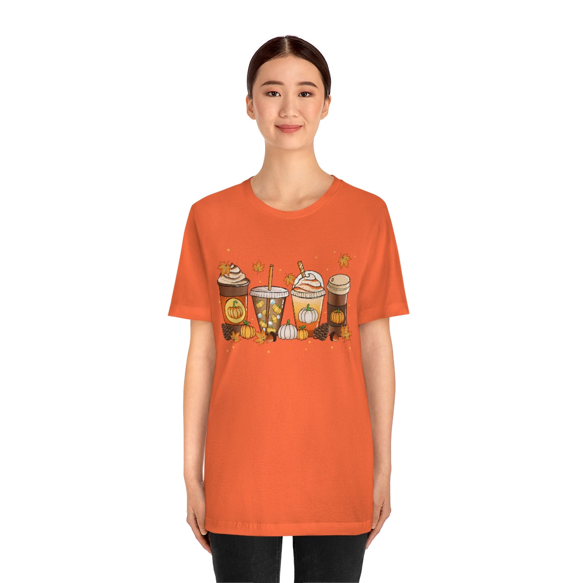 Fall Coffee Shirt Pumpkin Spice Coffee Design Short Sleeve Tshirt