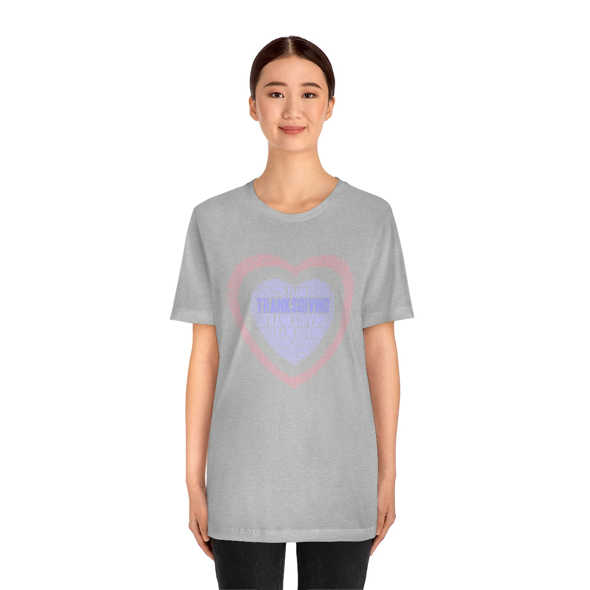 Cute Heart Thanksgiving Tshirt Design | Thanksgiving TShirt | Thanksgiving T-Shirt | Thanksgiving Teeshirt Design on Unisex Jersey Short Sleeve Tee