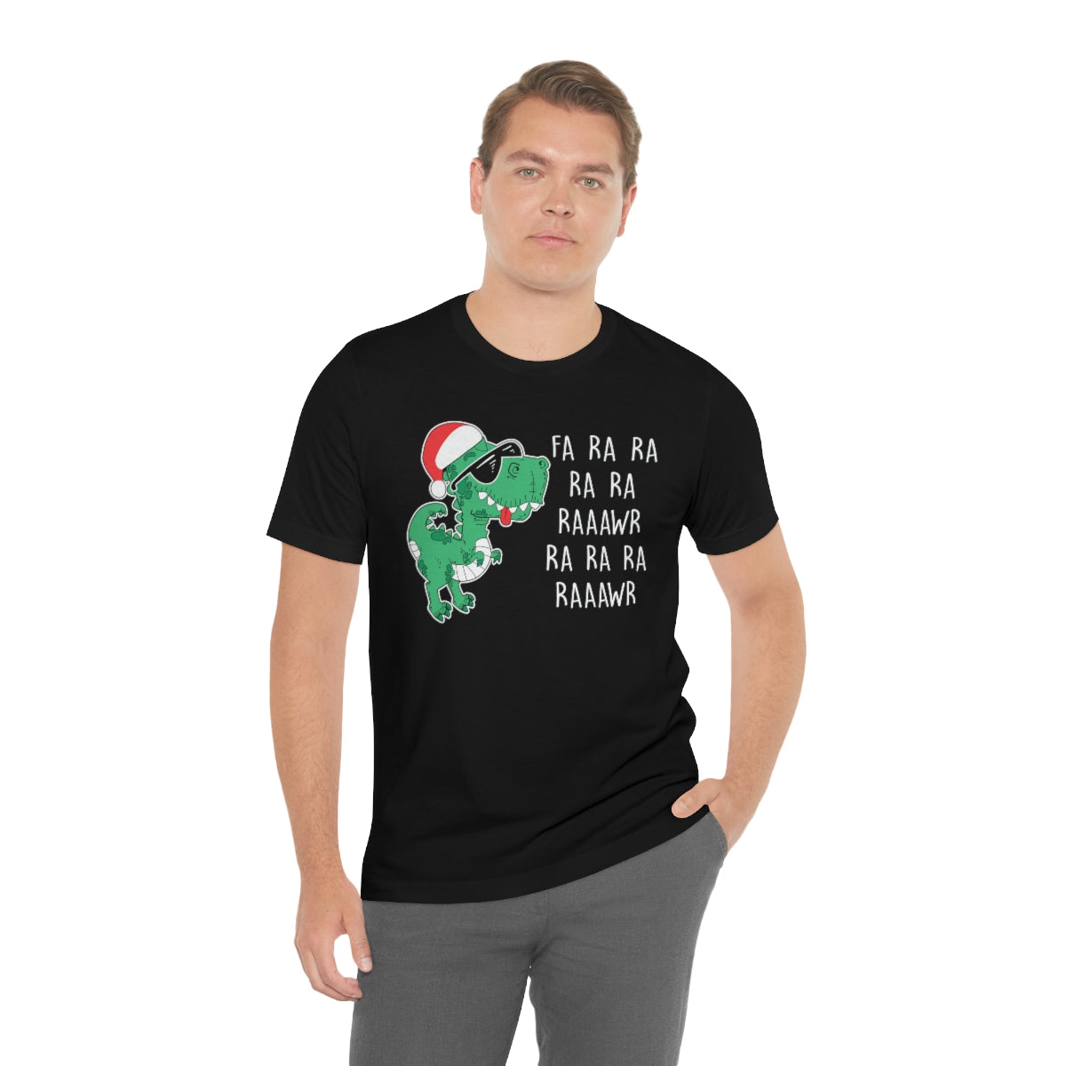 Fa Ra Ra Ra Ra Rawr Cute Dino Christmas Funny Tshirt