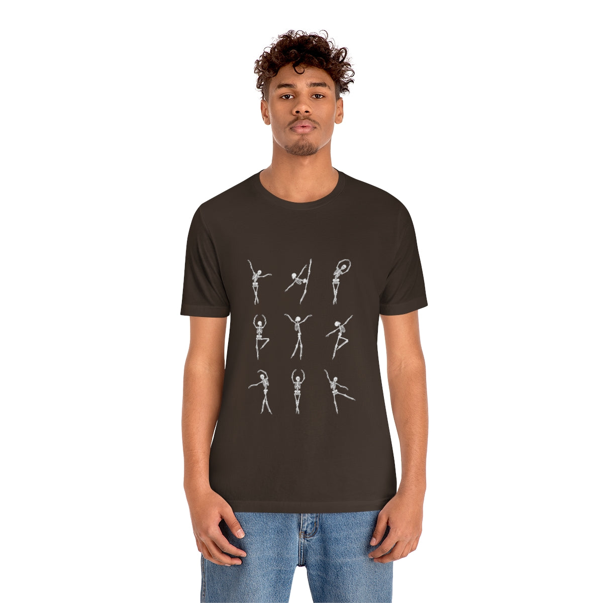 Dancing Skeletons Halloween Design on Unisex Jersey Short Sleeve Tee