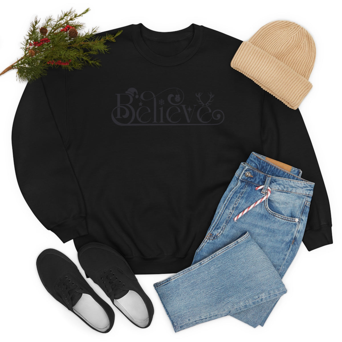 Believe Christmas Magic Holiday Xmas Sweatshirt