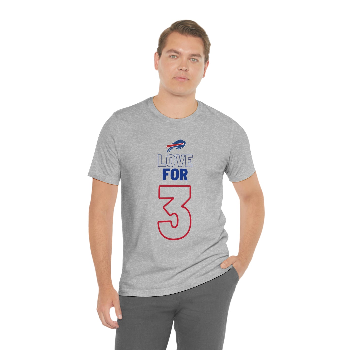 Love for #3 Damar Hamlin Supporter Unisex Jersey Short Sleeve Tee