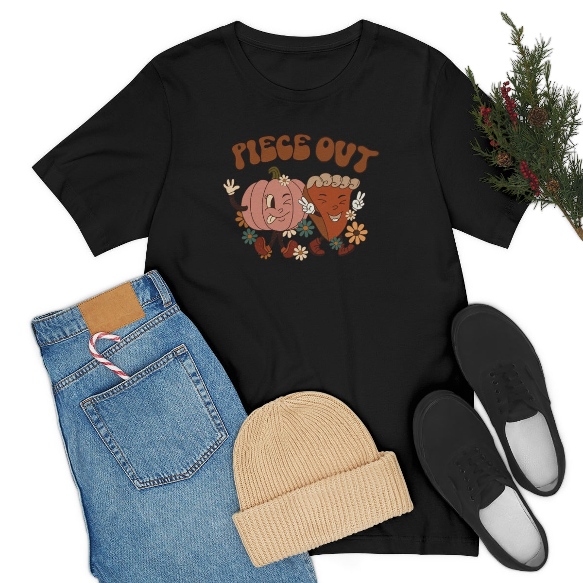 Piece Out Pie Inspired Thanksgiving Teeshirt on Unisex Jersey Short Sleeve Tee