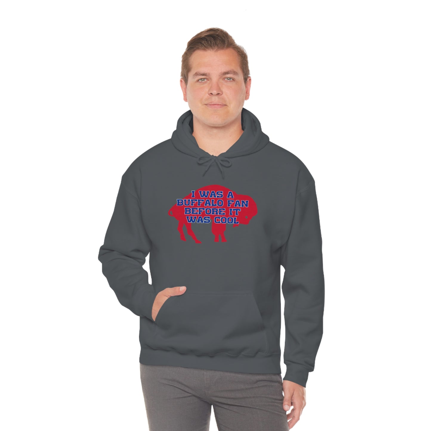 I Was a Buffalo Fan Before it was Cool Retro Red Logo Bills Mafia Football Hooded Sweatshirt