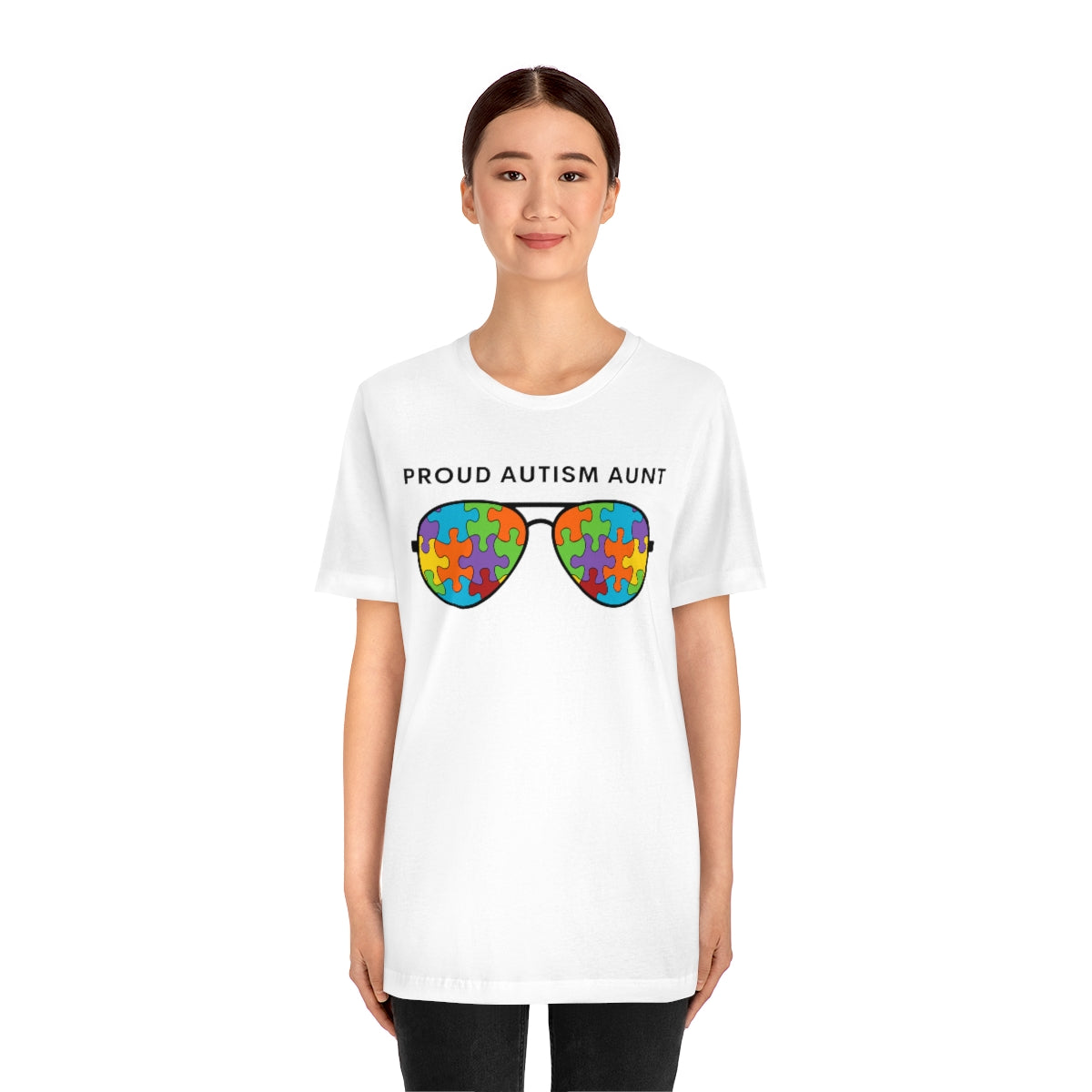 Proud Autism Aunt Sunglasses Tshirt