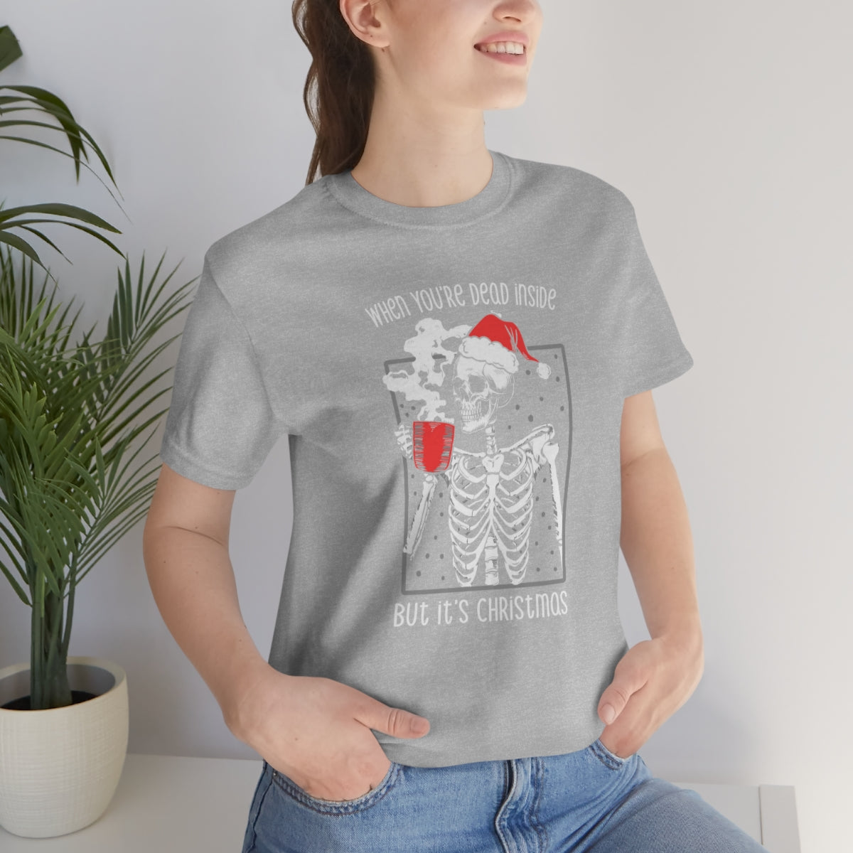 When You're Dead Inside Skeleton Christmas Tshirt