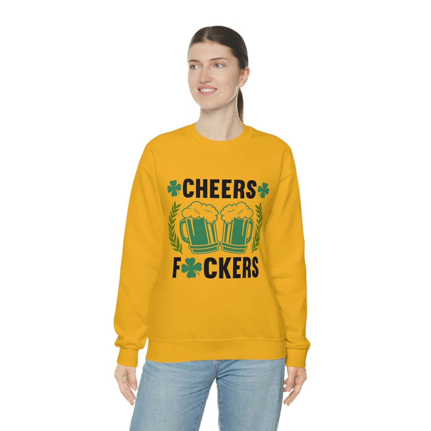 Cheers Fuckers Funny St. Patrick's Day Crewneck Sweatshirt