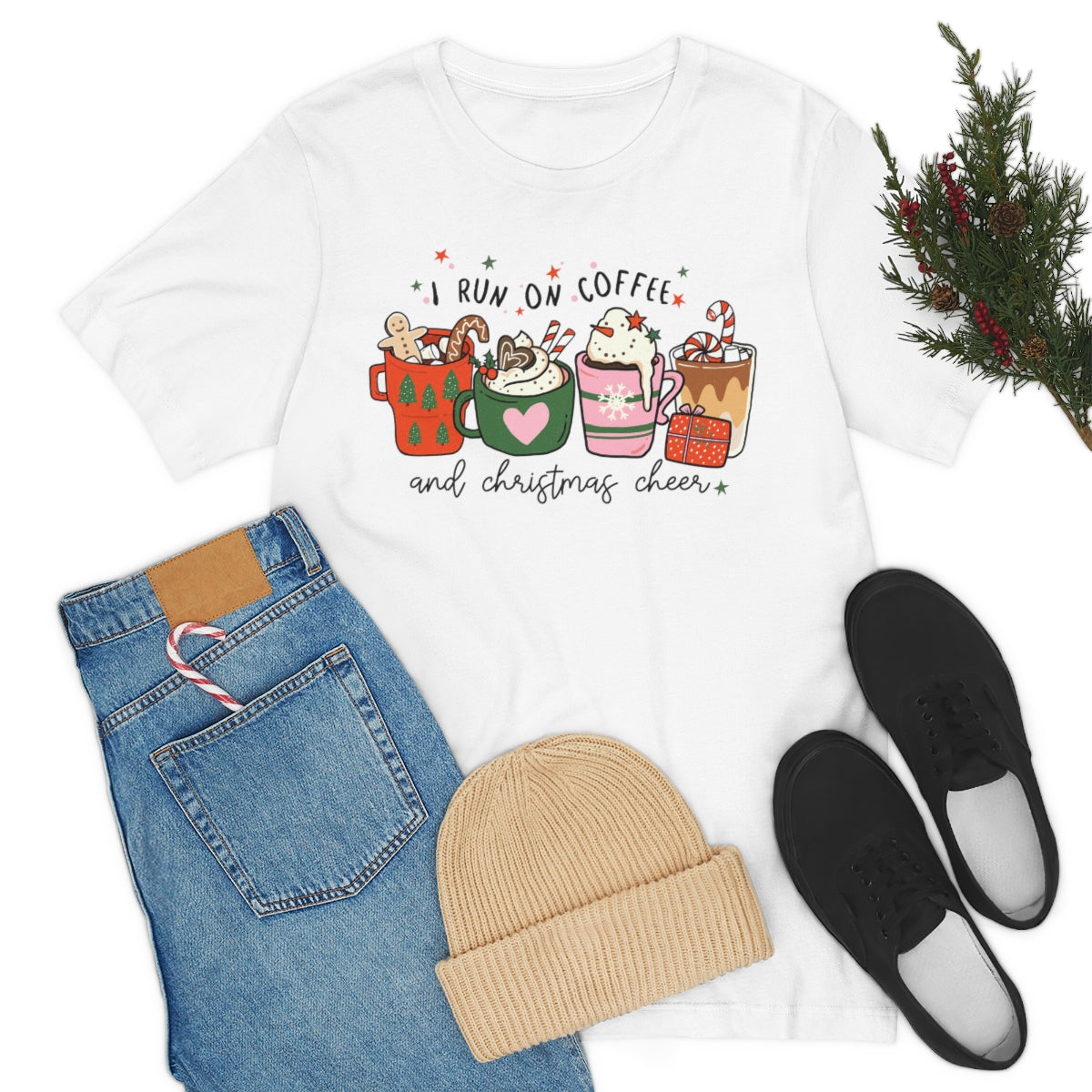 I Run On Coffee & Christmas Cheer Tshirt