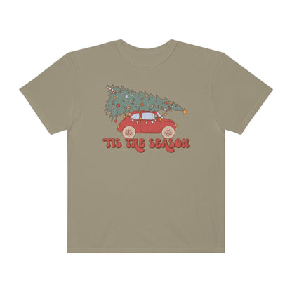 VW Bug with Tree Retro Vintage Christmas TeeShirt