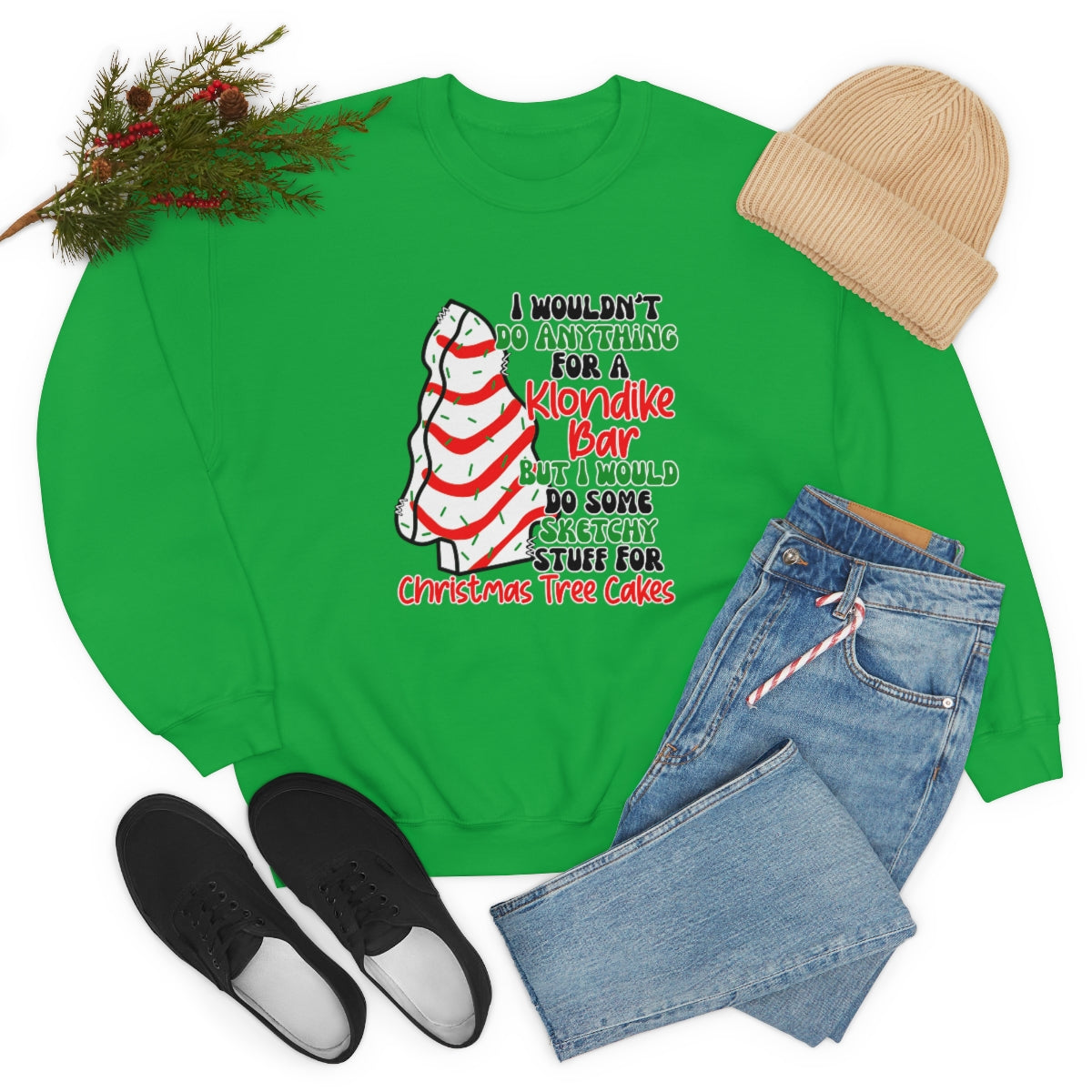 Tasty Christmas Cake Xmas Holiday Sweatshirt