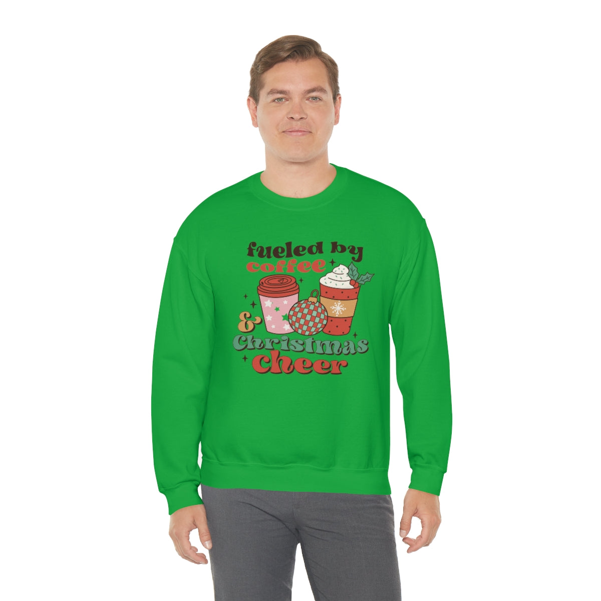 Fueled by Coffee and Christmas Cheer Xmas Holiday Sweatshirt