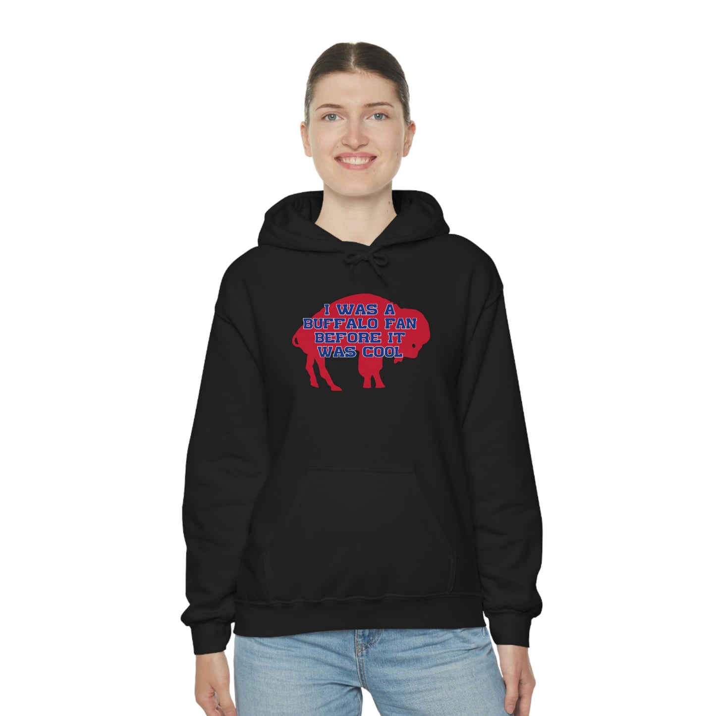 I Was a Buffalo Fan Before it was Cool Retro Red Logo Bills Mafia Football Hooded Sweatshirt