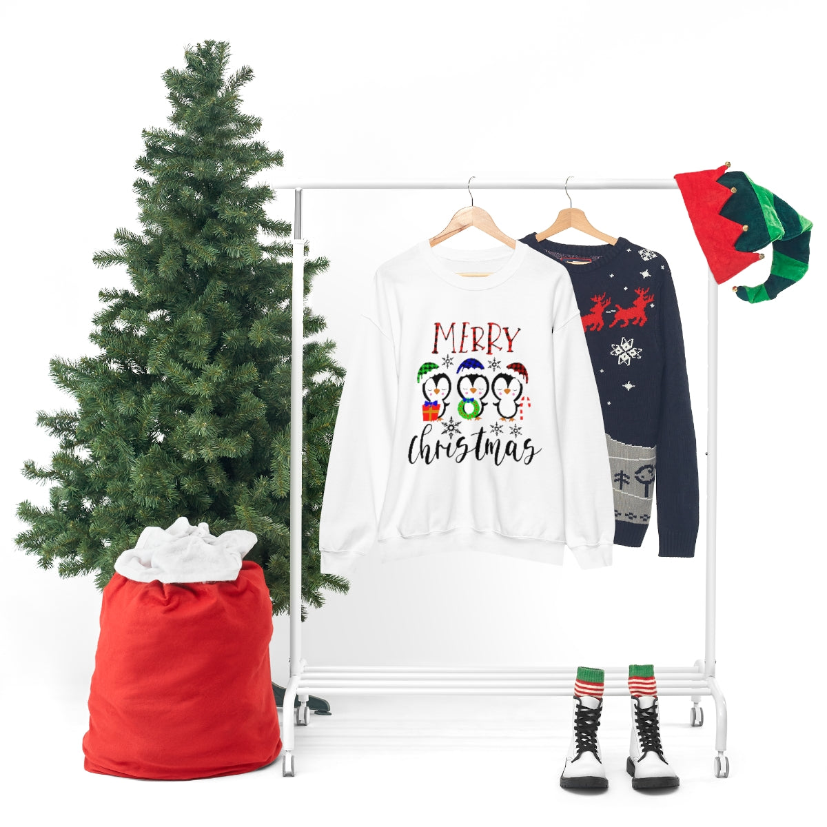 Merry Christmas Cute Penguins Xmas Holiday Sweatshirt