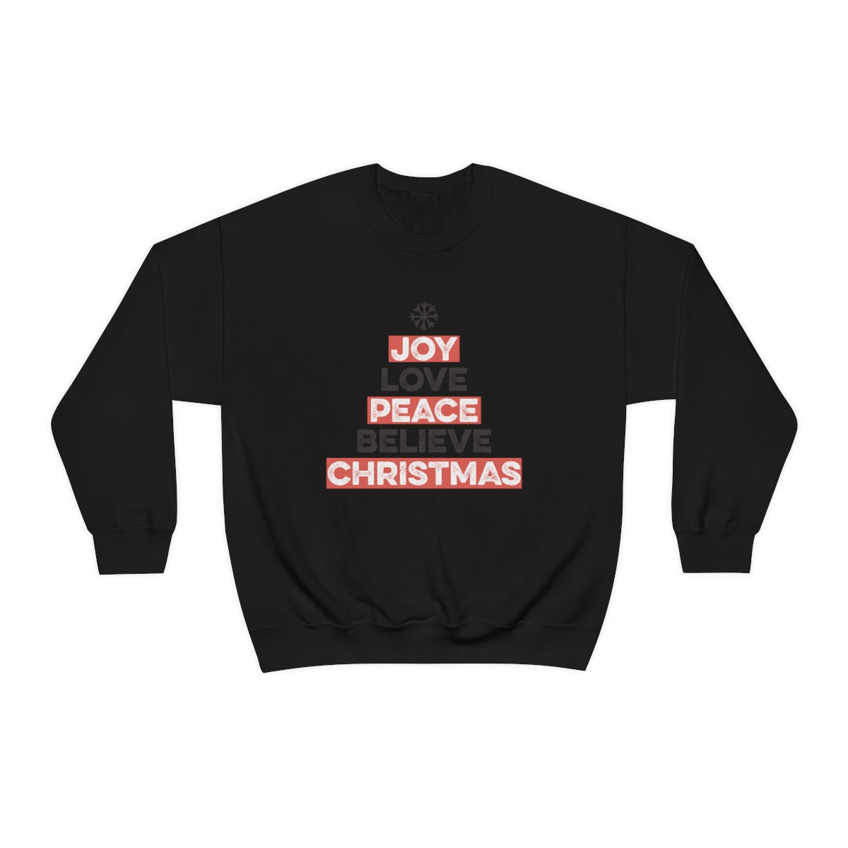 Joy Peace Believe Christmas Snowflake Xmas Holiday Sweatshirt