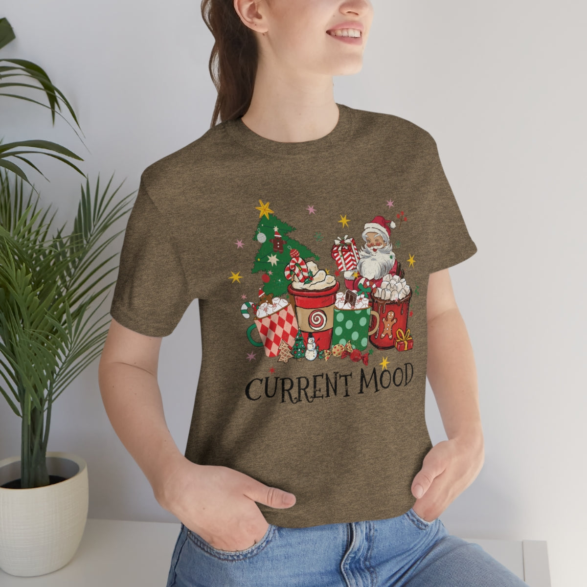 Current Mood Retro Christmas Santa Tshirt
