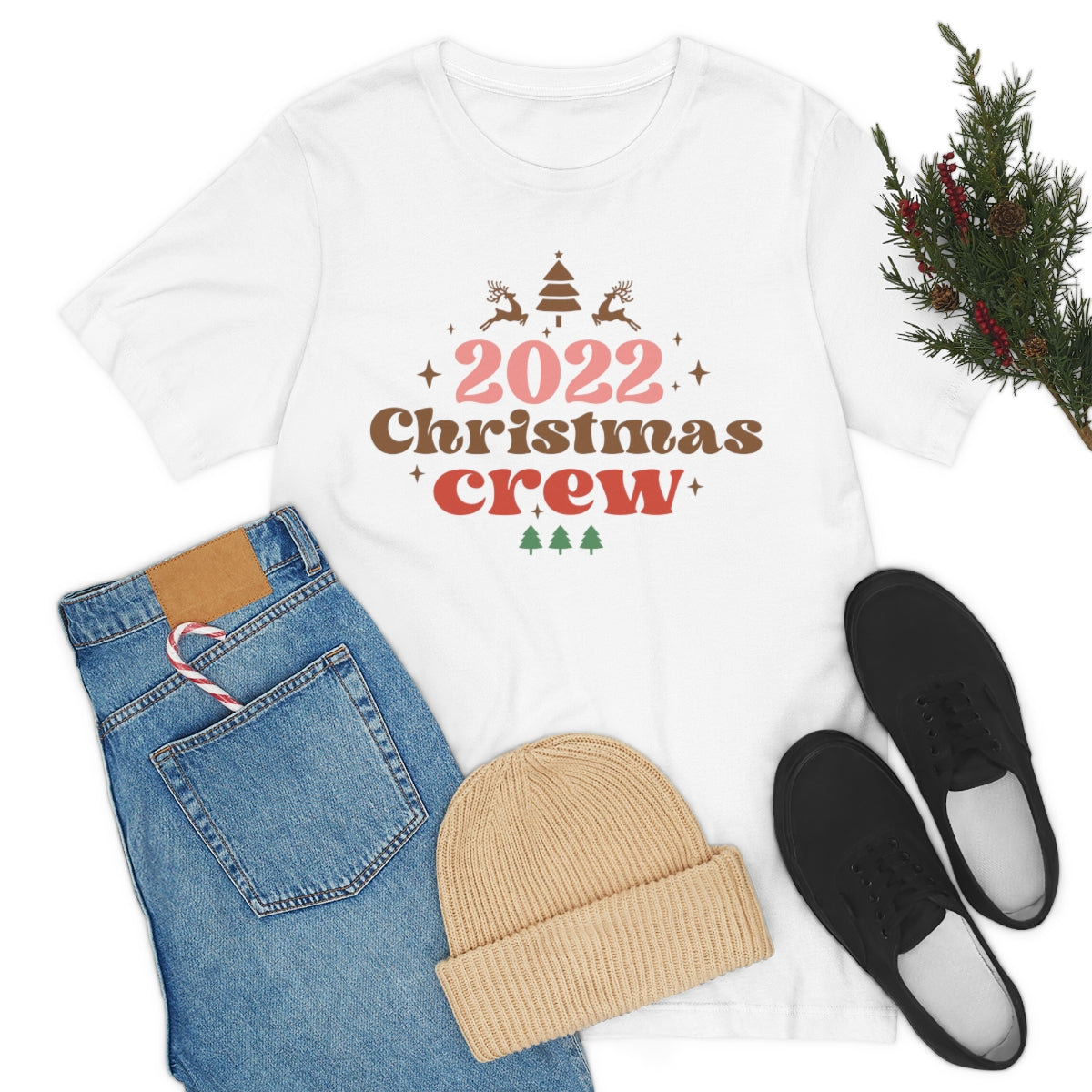 2022 Christmas Crew Family Christmas Reindeer Tshirt