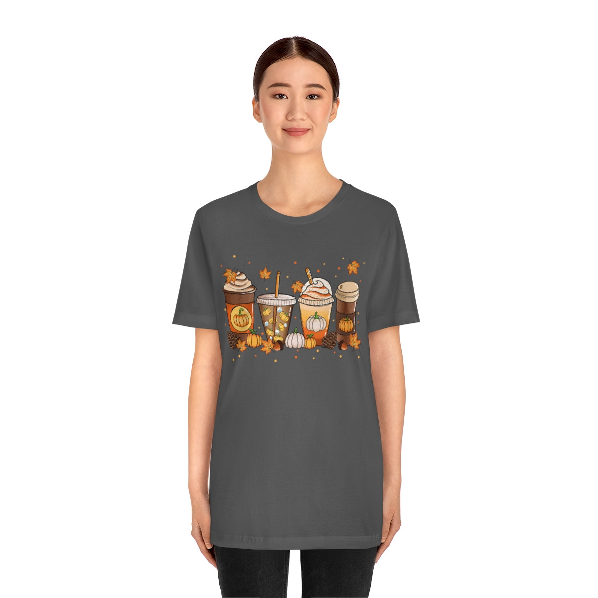 Fall Coffee Shirt Pumpkin Spice Coffee Design Short Sleeve Tshirt