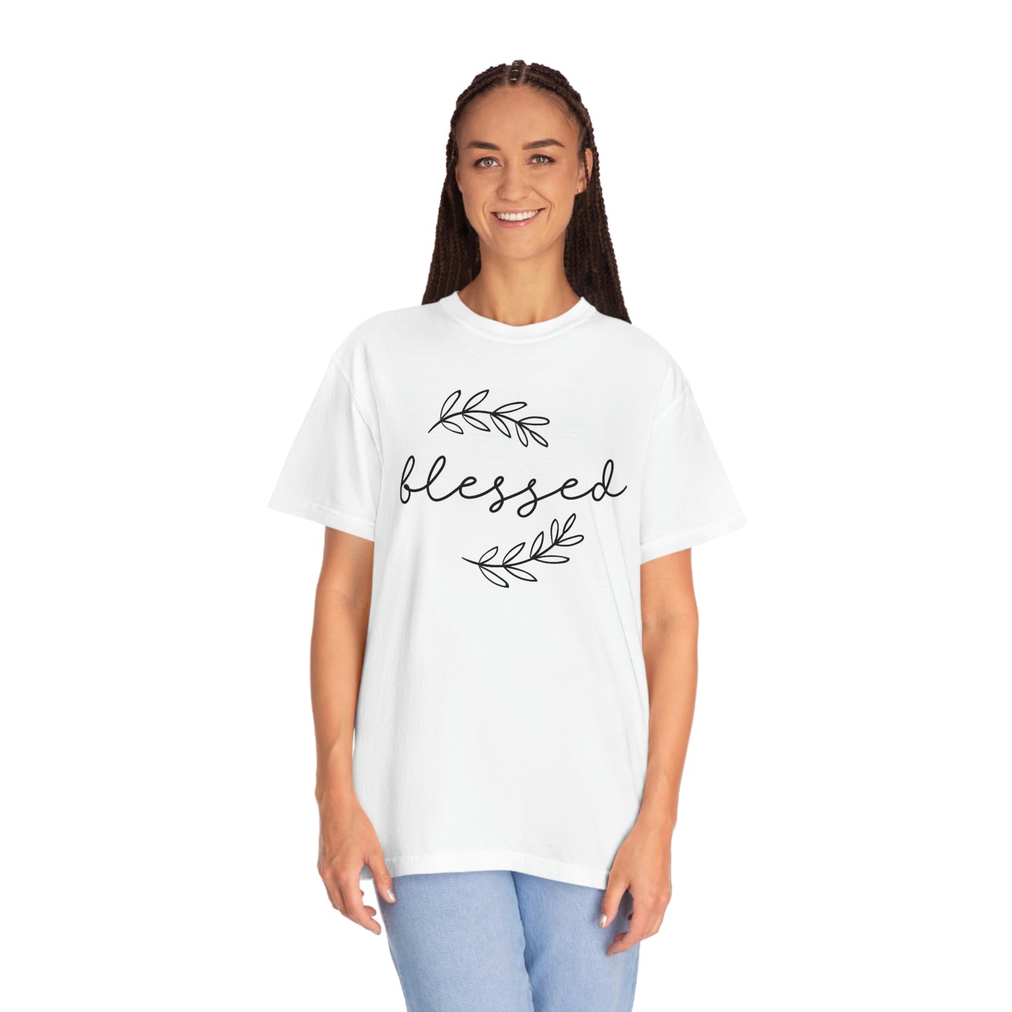 Blessed Olive Leaf Minimalist Font Tshirt