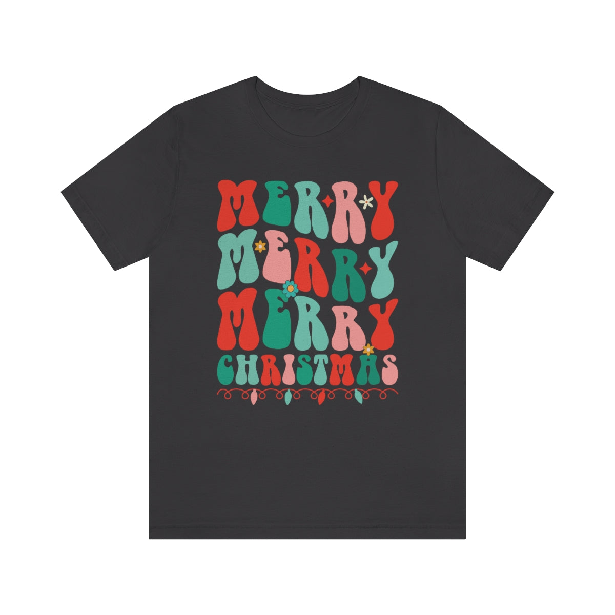 Retro Merry Merry Merry Christmas Xmas Holiday Tshirt